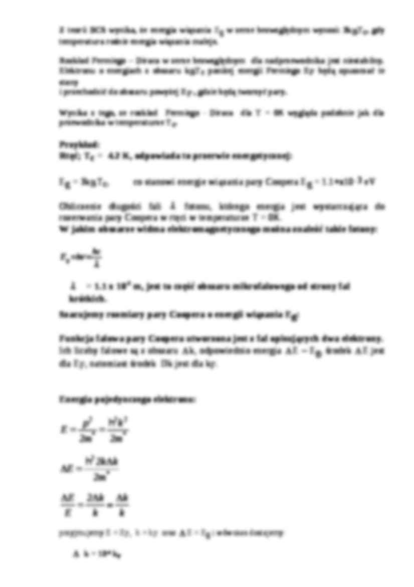 założenia teorii  Johna Bardeena, Leona Coopera i Roberta Shrieffera - strona 2