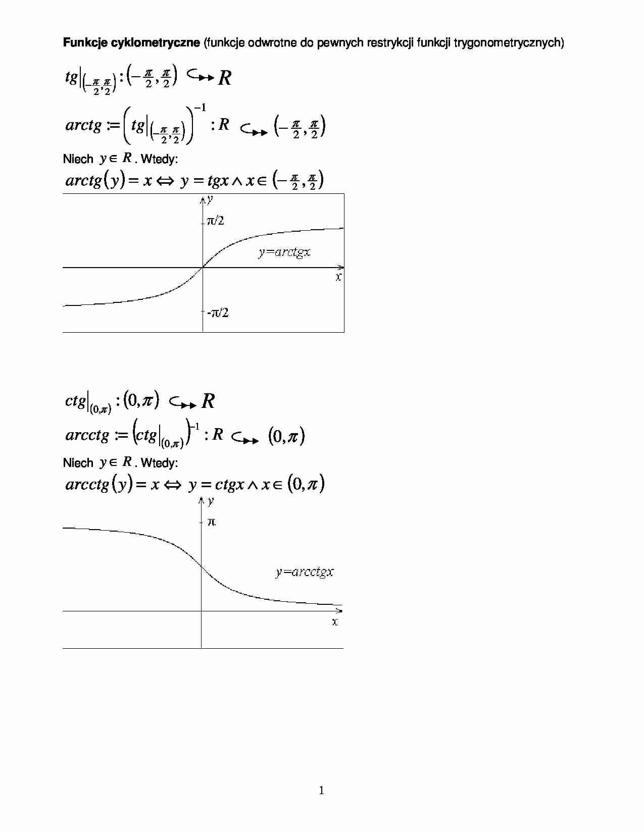 funkcje cyklometryczne - strona 1
