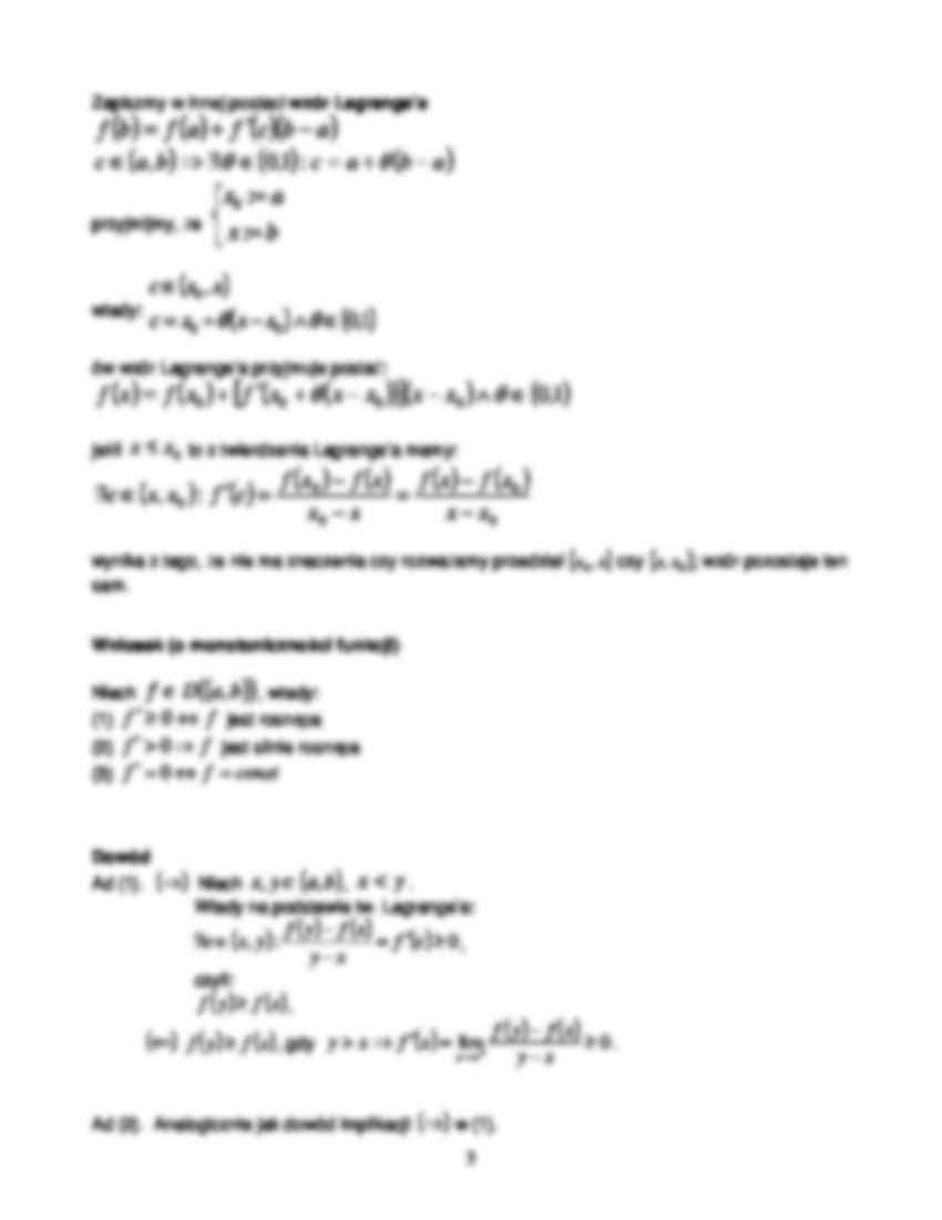 twierdzenie Rolle'a i tw o wartości średniej - strona 3