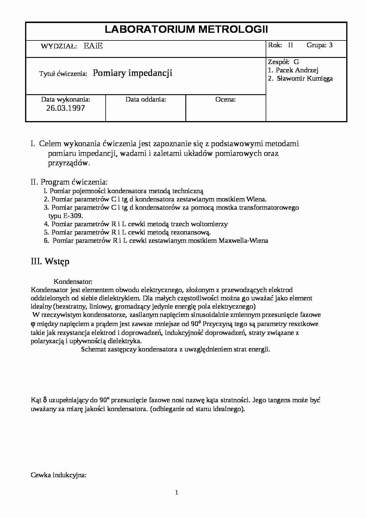 Pomiary impedancji - strona 1