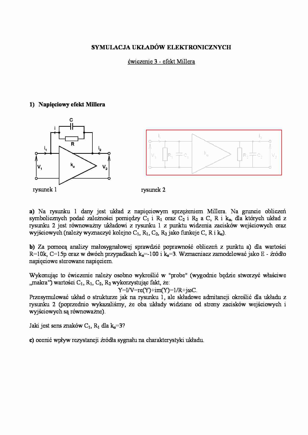  Efekt Millera w układach transkonduktancyjnych  - strona 1