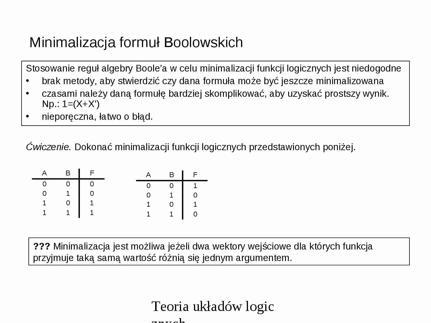 teoria układów logicznych - strona 1