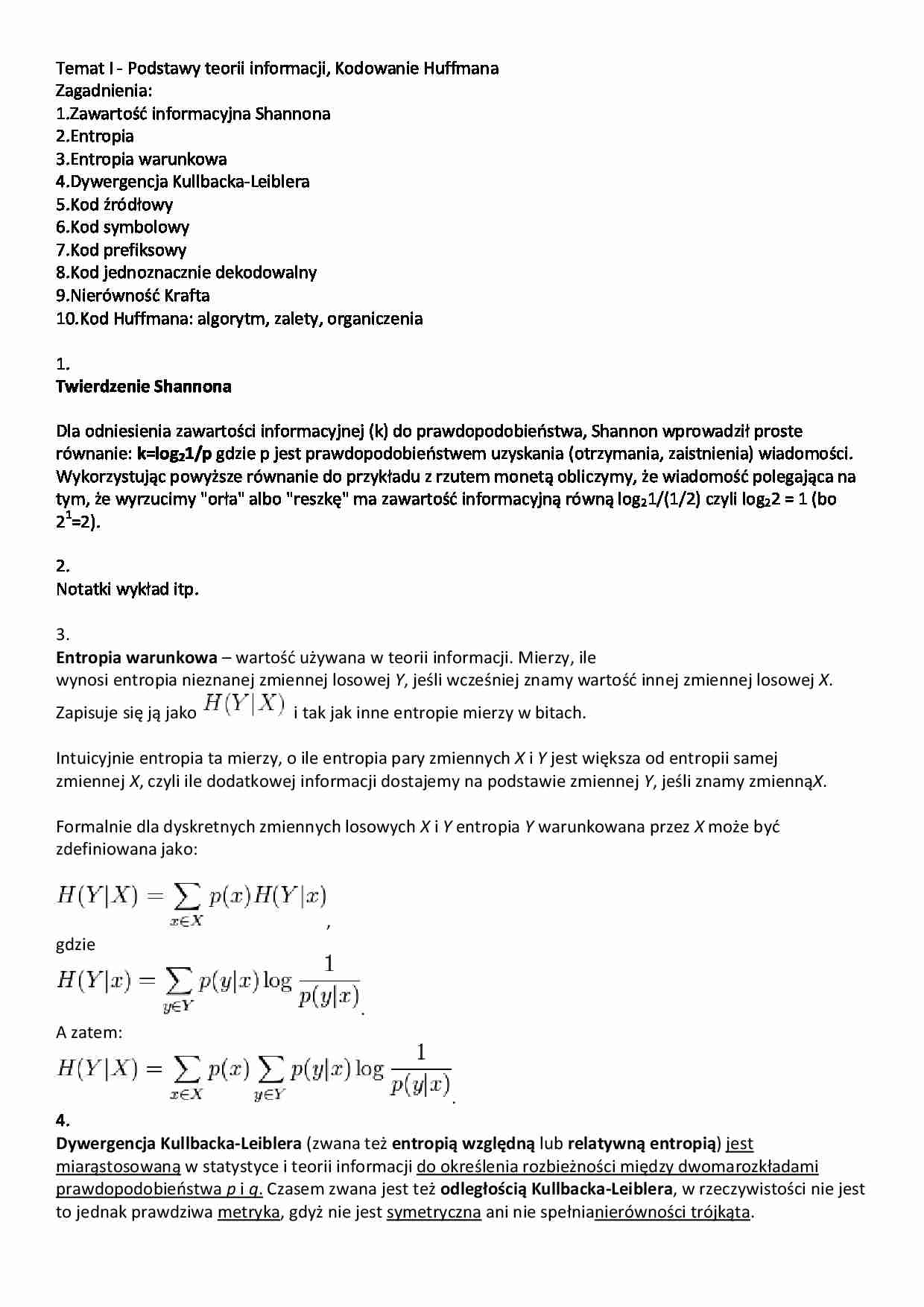 Kodowanie Huffmana - strona 1