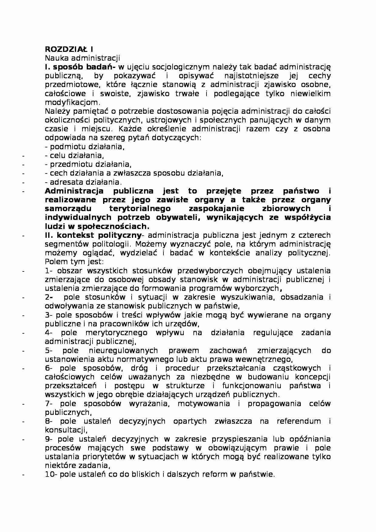 Nauka administracji -  Rodowód i ewolucja administracji- - strona 1