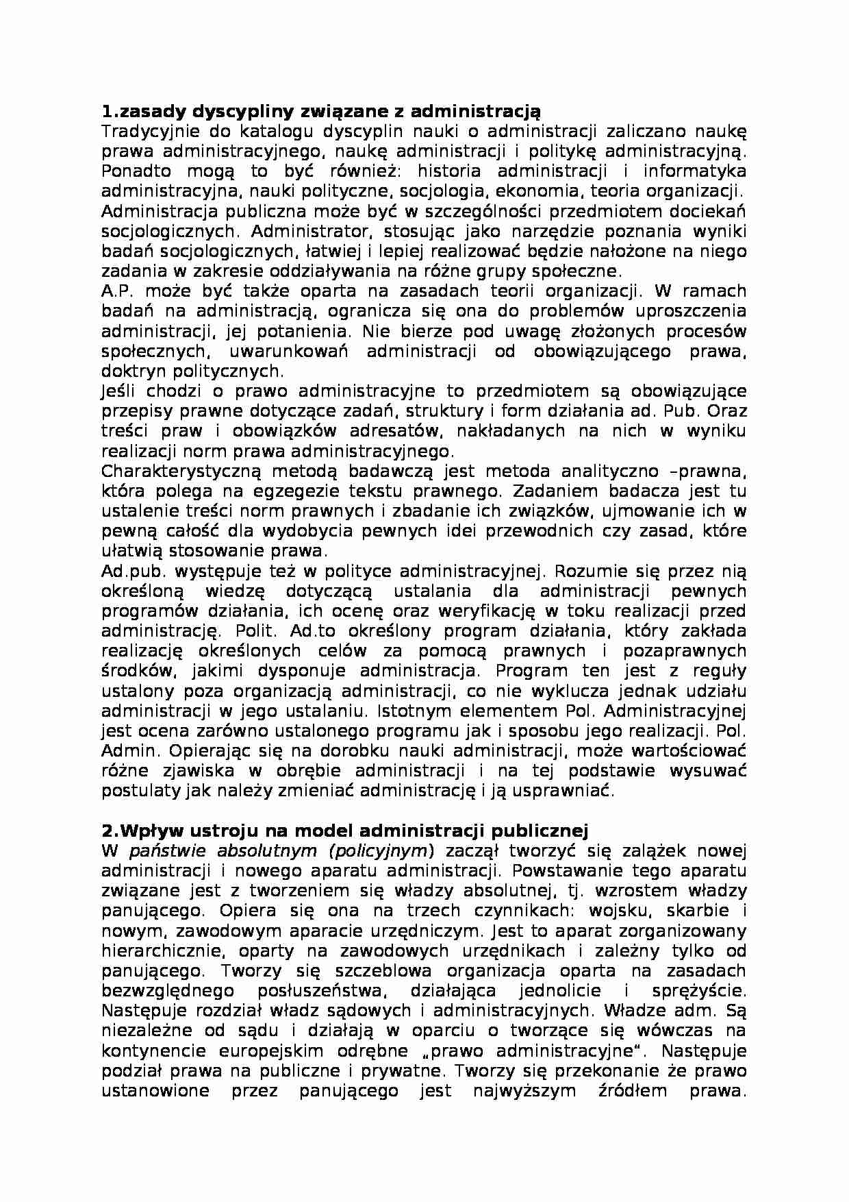 Nauka o administracji - wykłady - strona 1
