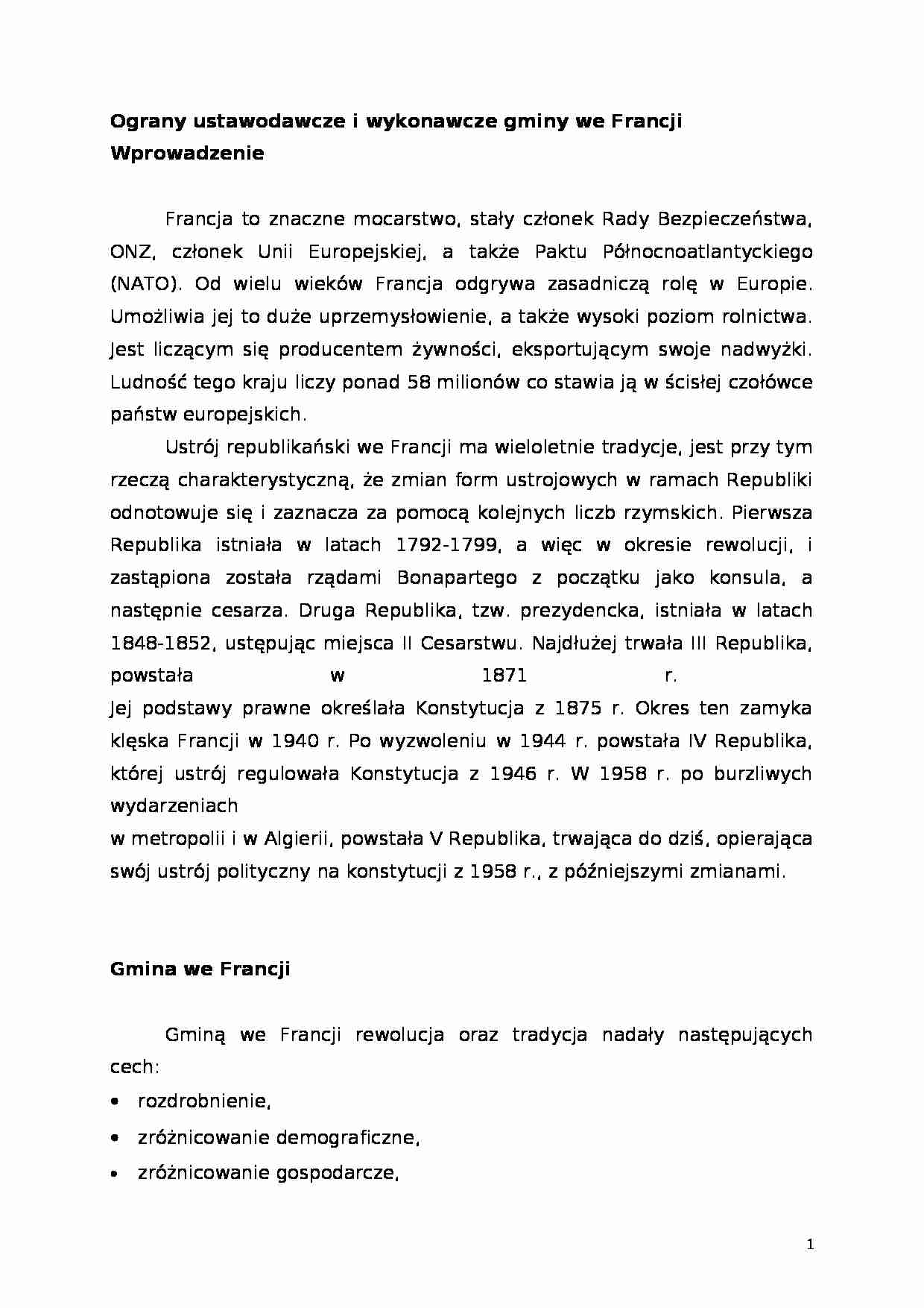 Ograny ustawodawcze i wykonawcze gminy we Francji - strona 1