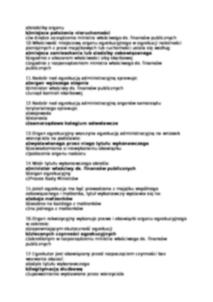 Postępowanie egzekucyjne - test - strona 2