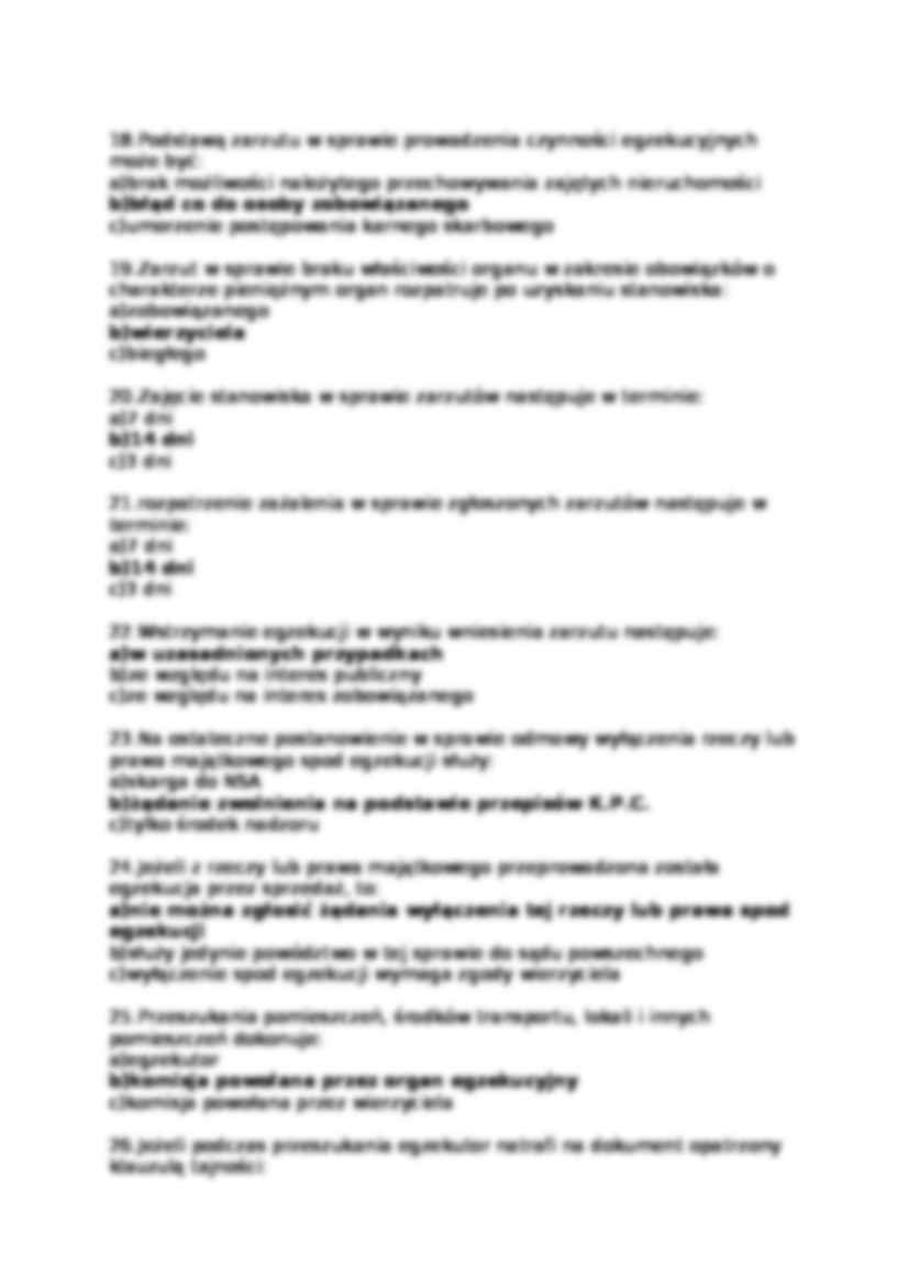Postępowanie egzekucyjne - test - strona 3