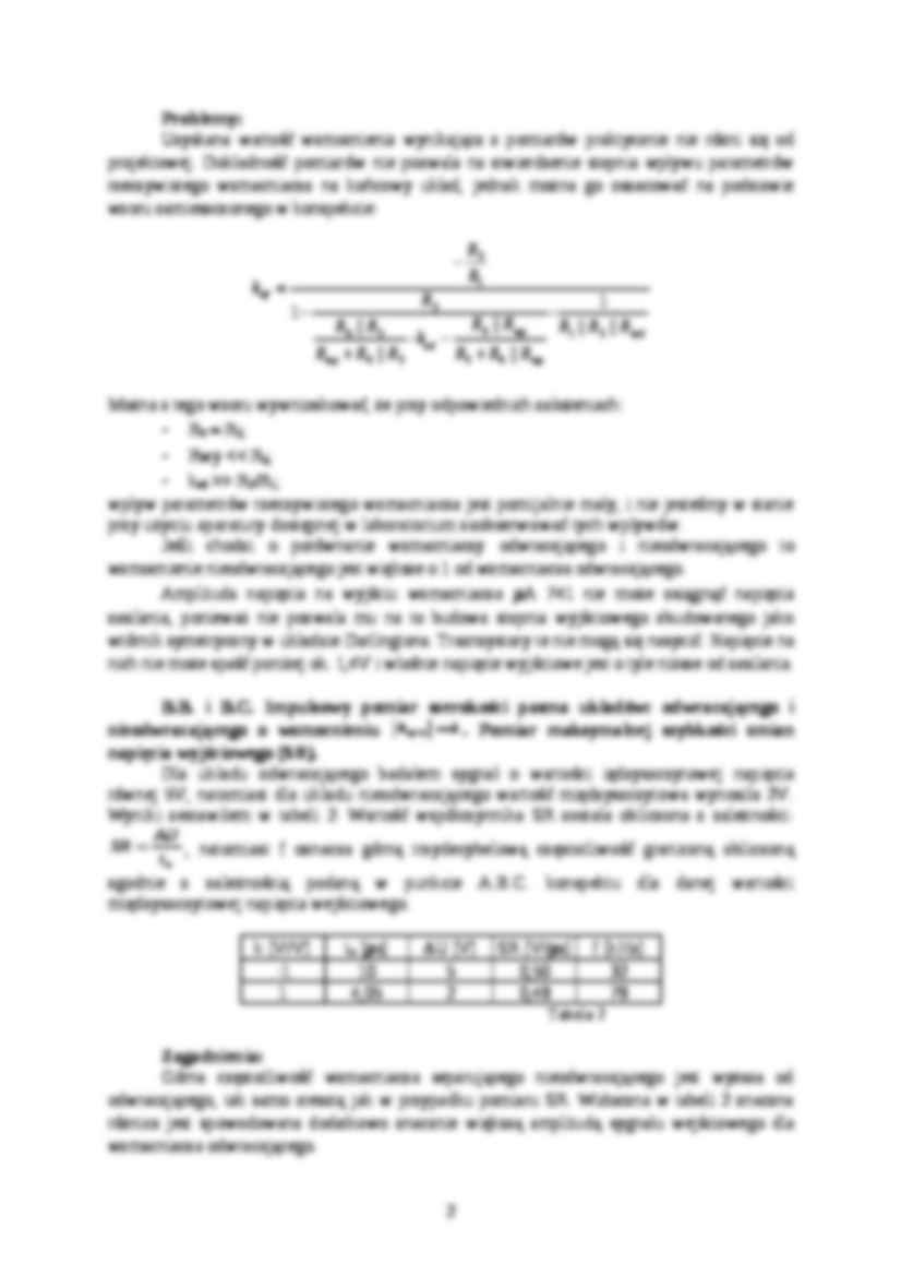 Wzmacniacz operacyjny - zastosowania liniowe sprawozdanie - strona 2