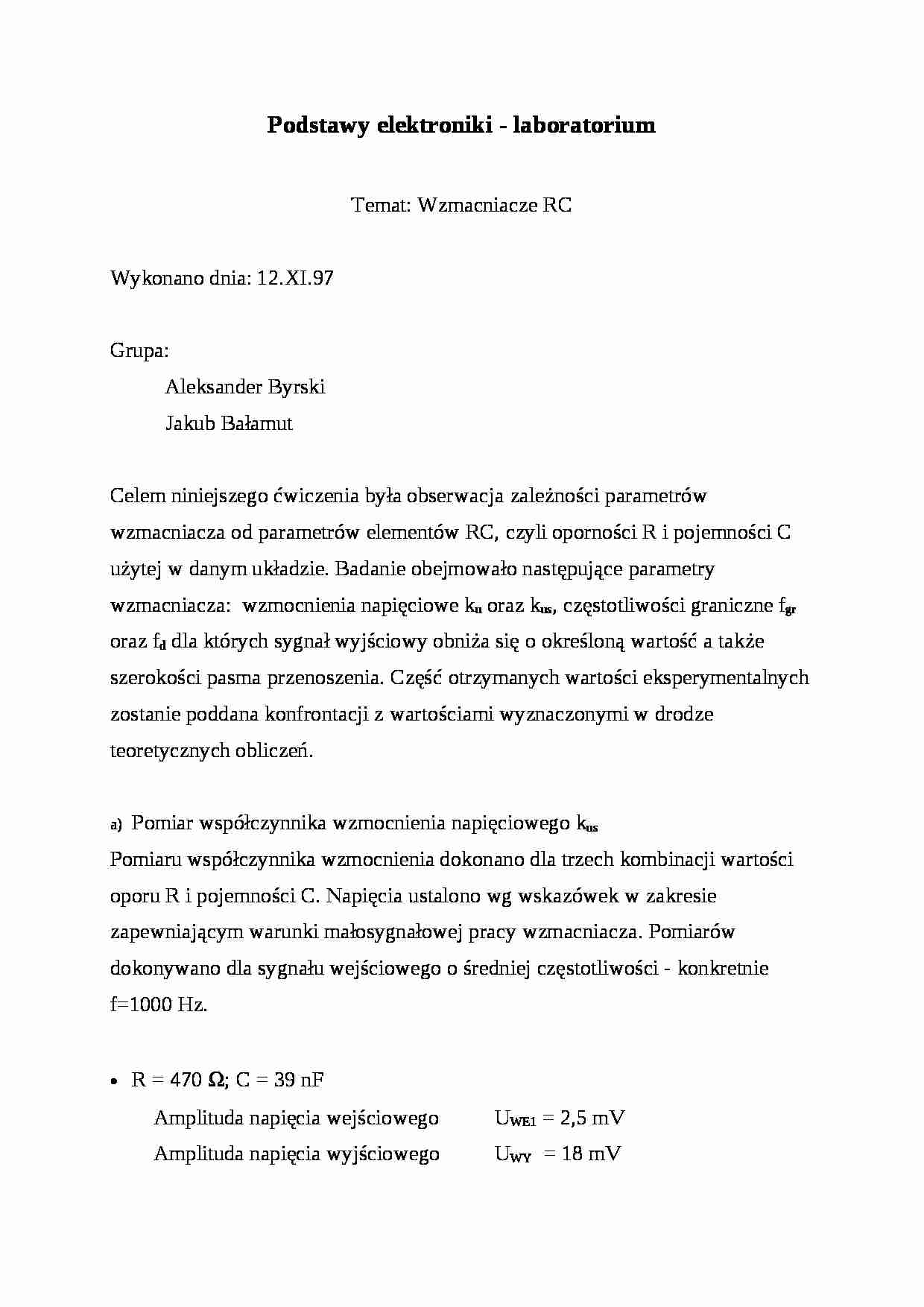 Wzmacniacze RC - strona 1