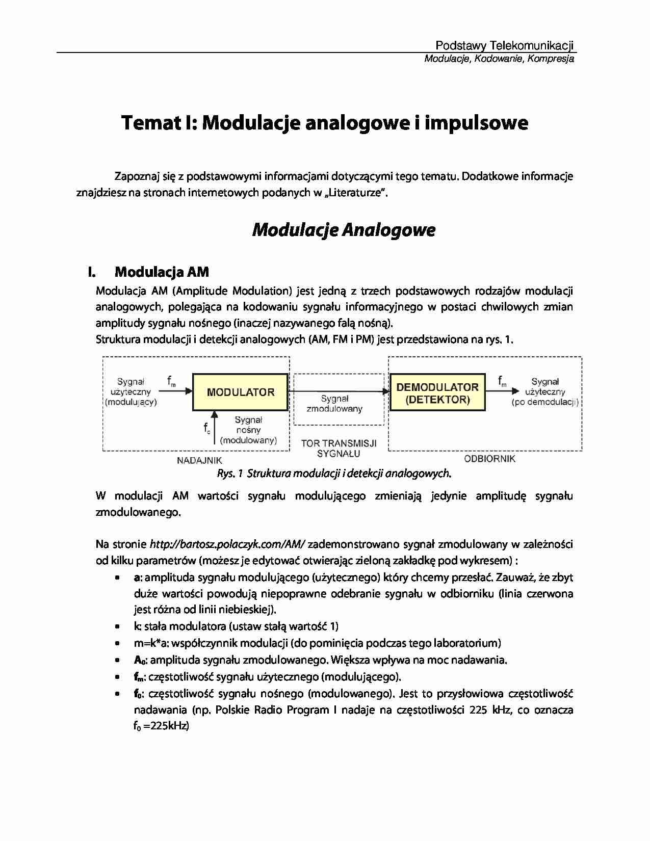 Modulacje analogowe i impulsowe - strona 1