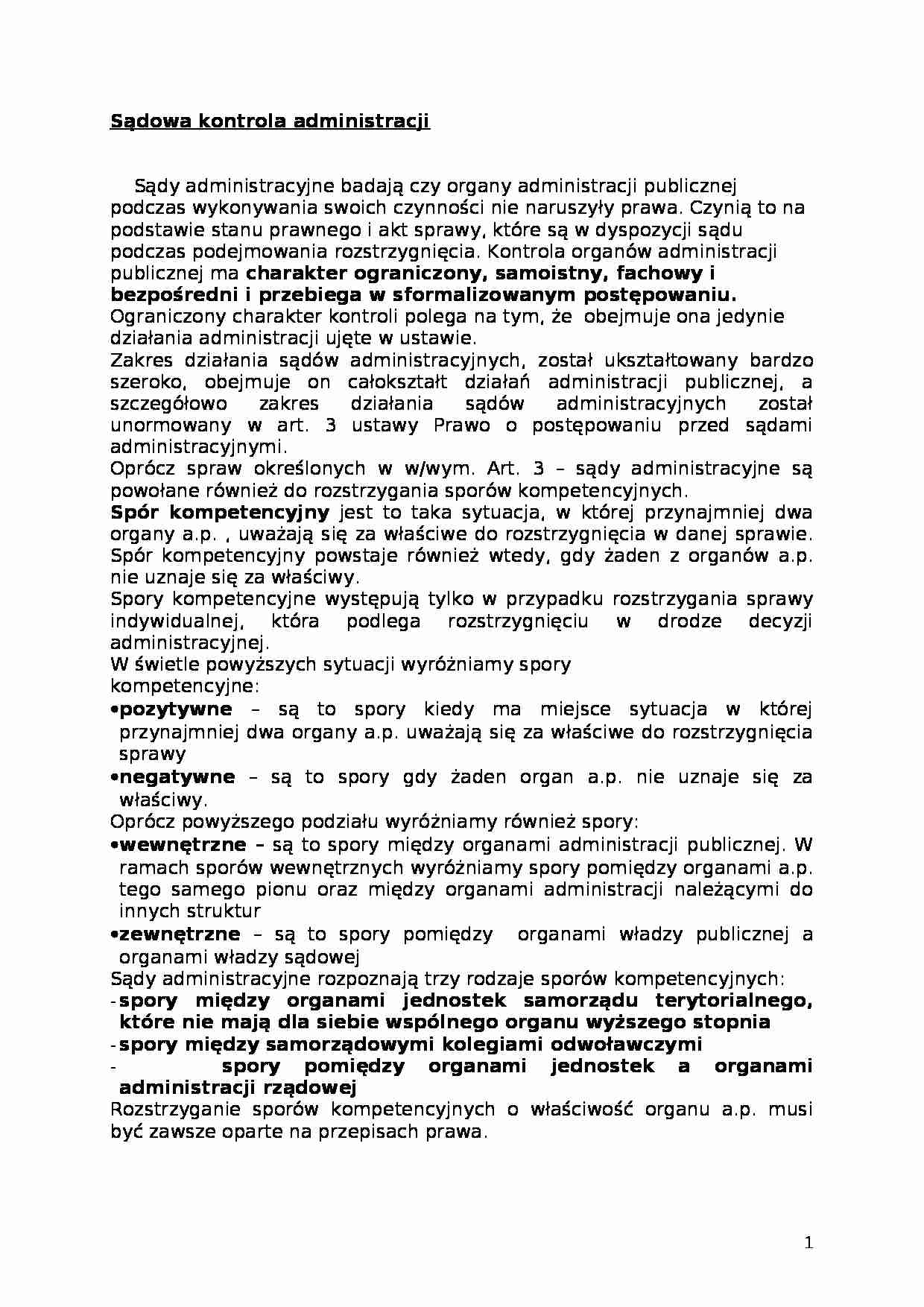 Sądowa kontrola administracji - strona 1