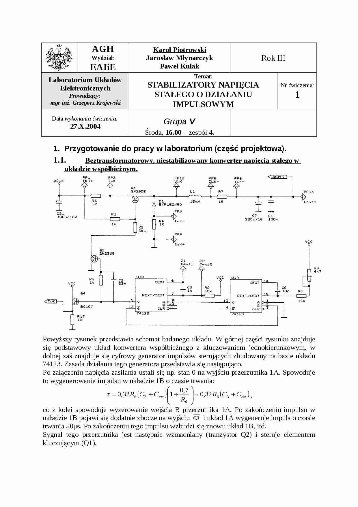 Stabilizatory napięcia stałego o działaniu impulsowym - cz.2 - strona 1