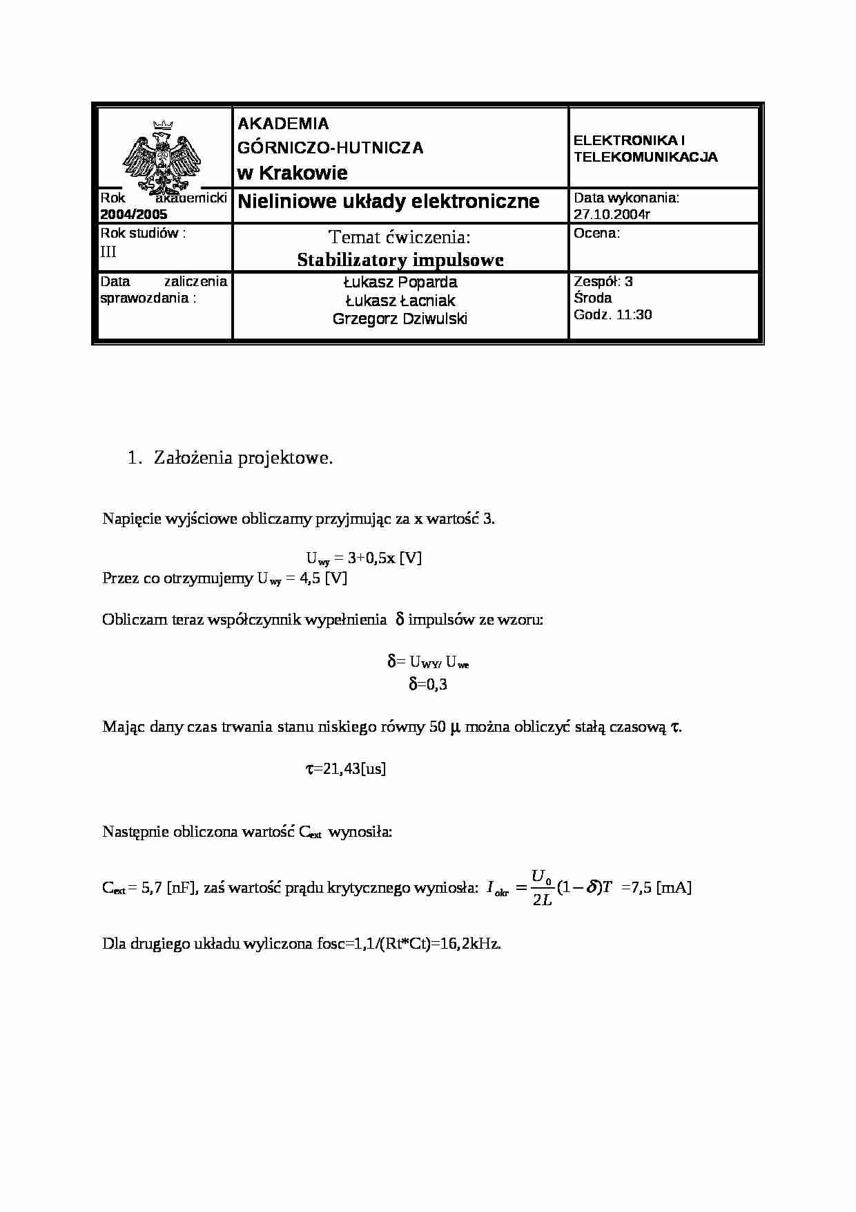 Stabilizatory impulsowe cz.5 - strona 1
