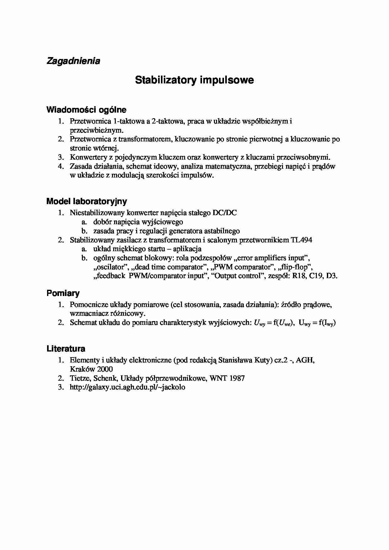 stabilizatory impulsowe - konspekt - strona 1