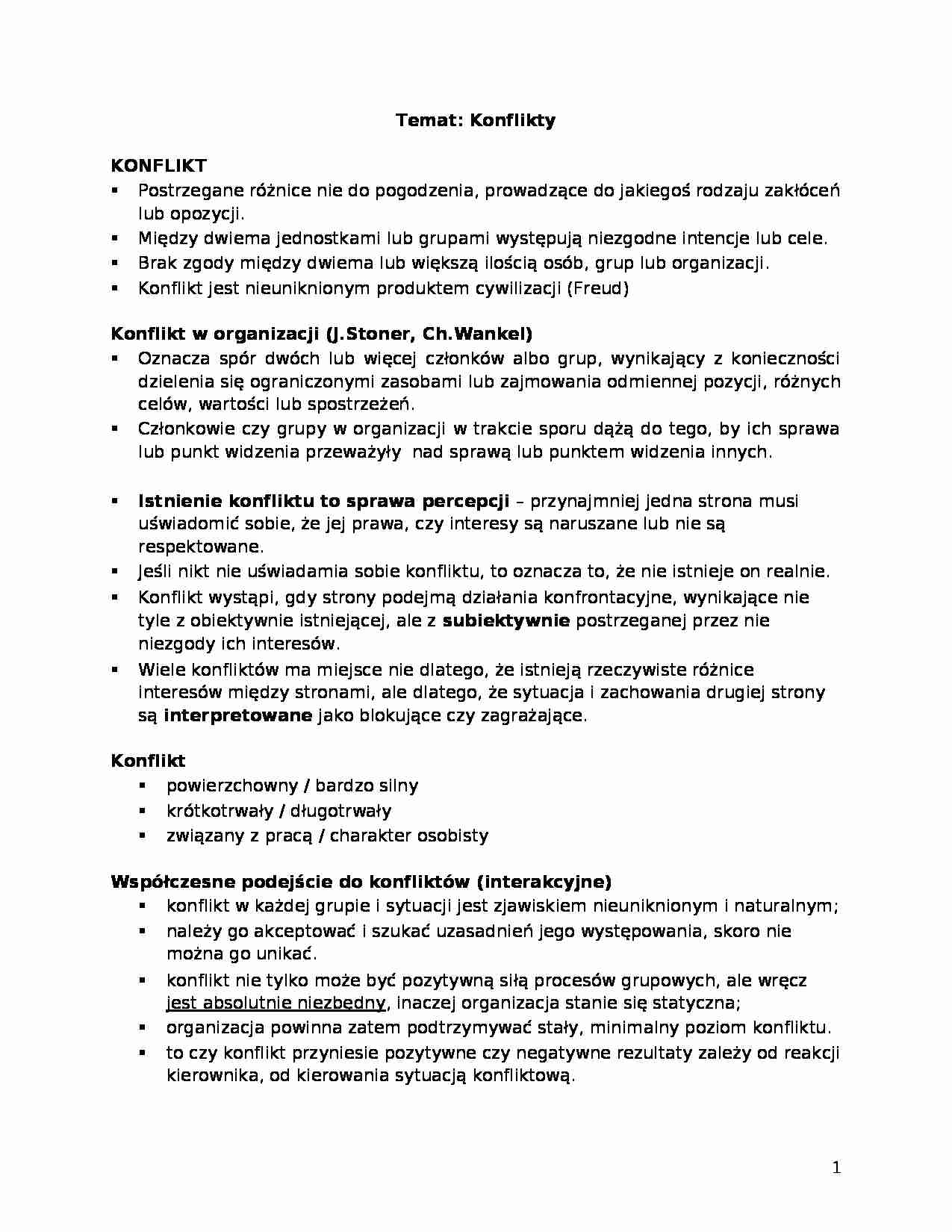 Konflikty  - strona 1