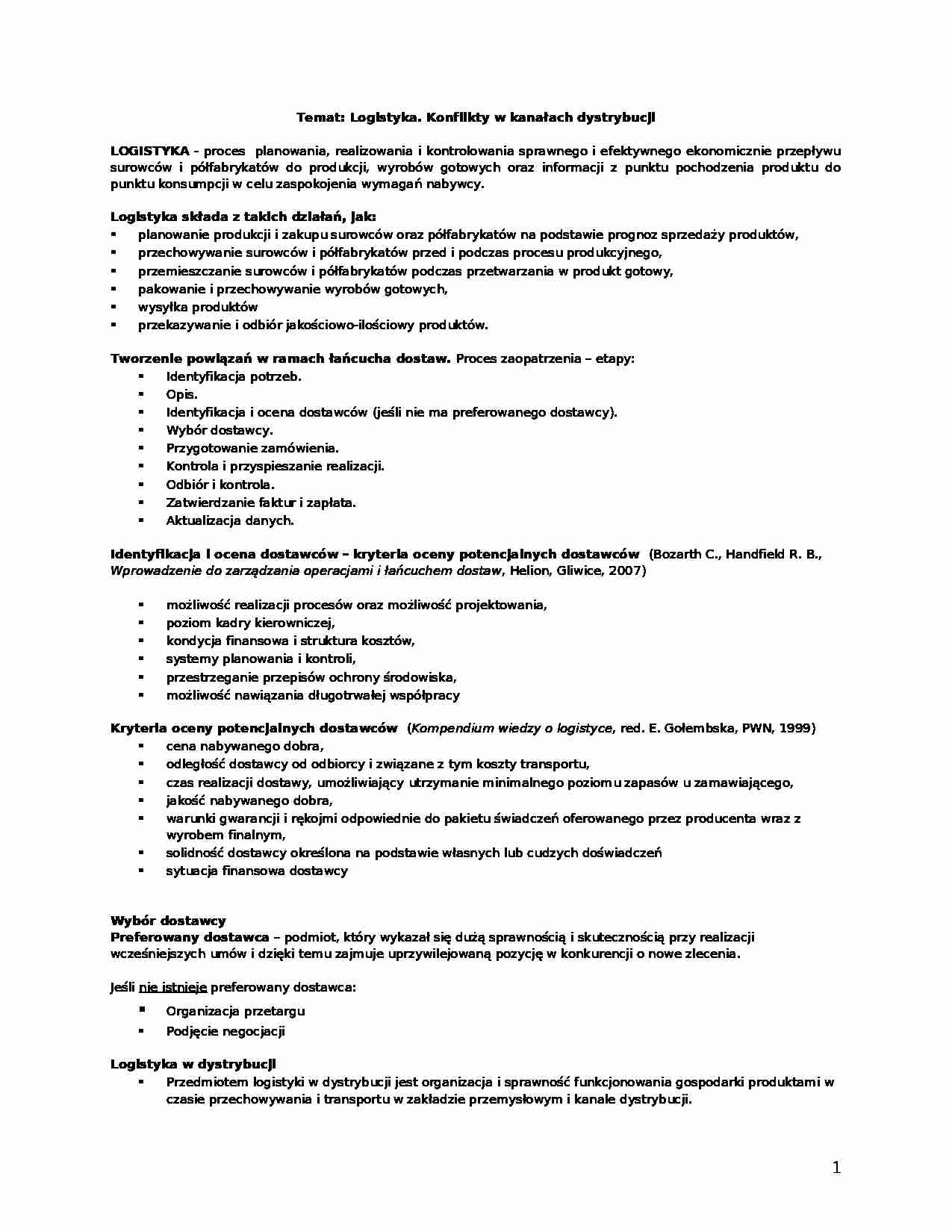 Konflikty w kanałach dystrybucji - strona 1