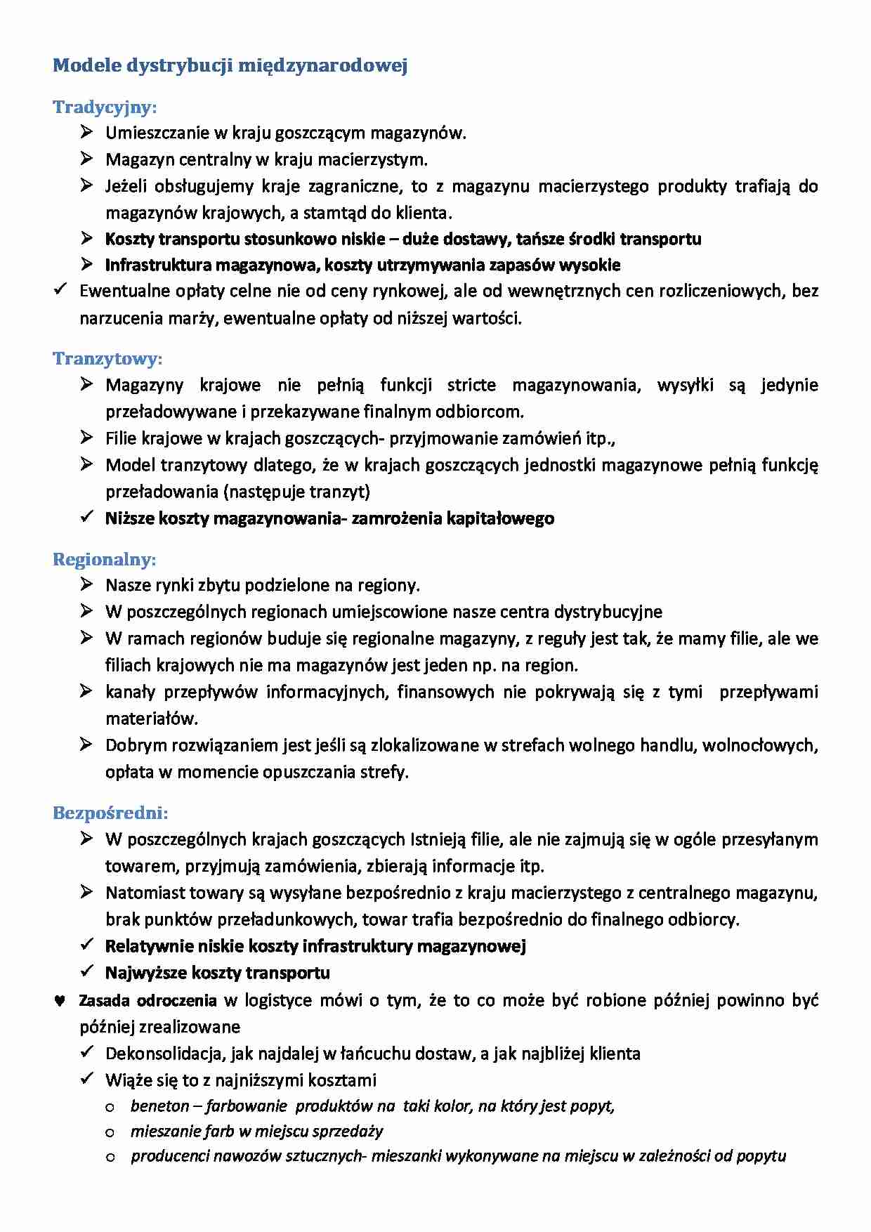 Modele dystrybucji międzynarodowej - strona 1