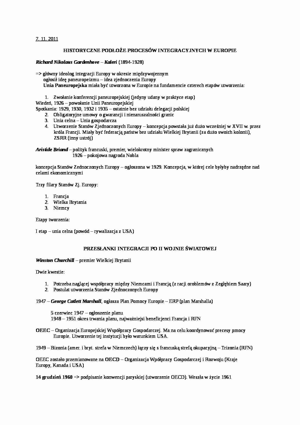 Historyczne podłoże integracji - strona 1