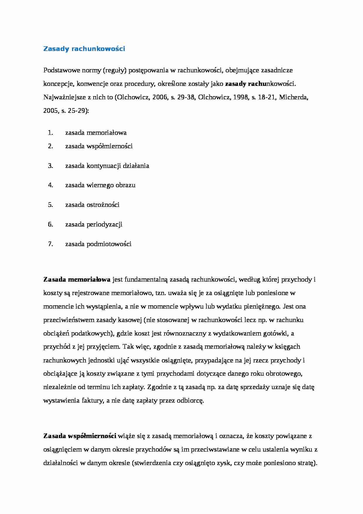 Zasady rachunkowości - strona 1