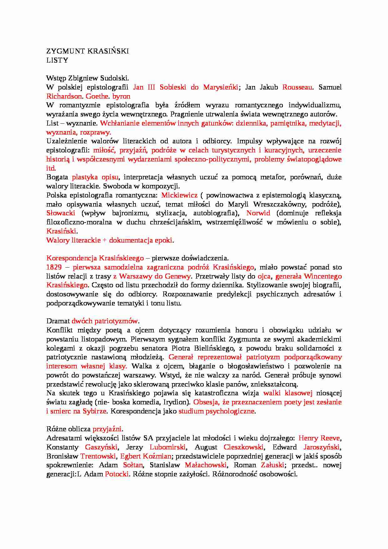 Zygmunt Krasiński - Listy - strona 1