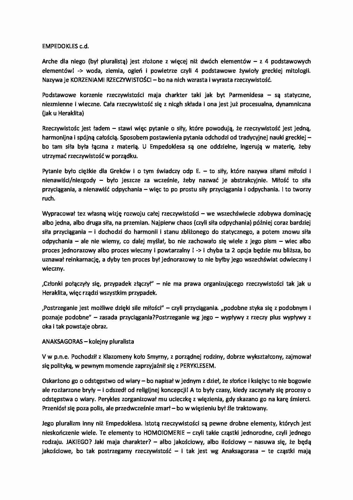 Filozofia - Empedokles - strona 1