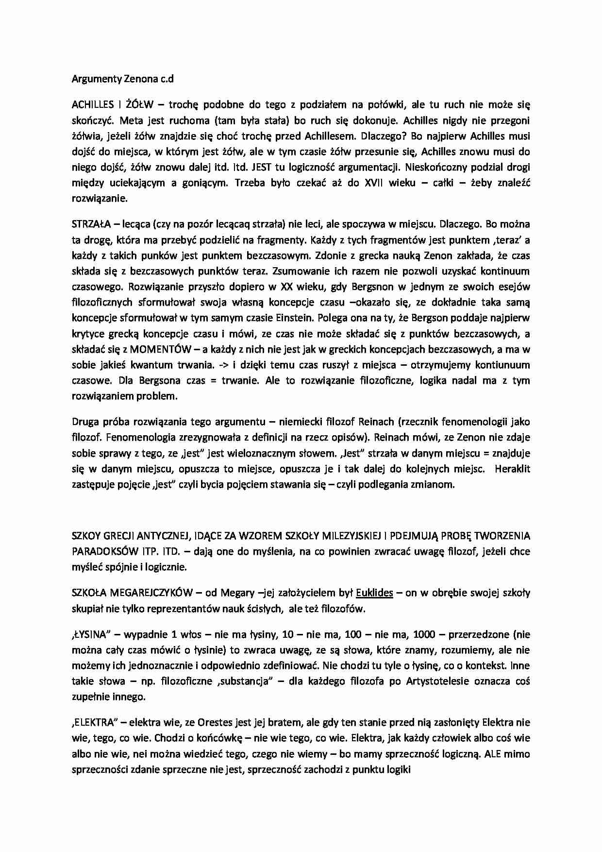 Argumenty Zenona - Achilles i żółw - strona 1