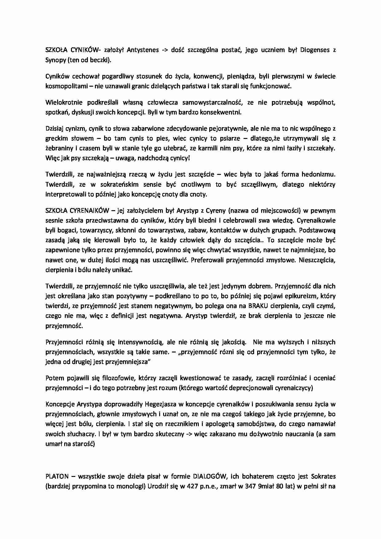 Szkoła cyników - Epikureizm - strona 1