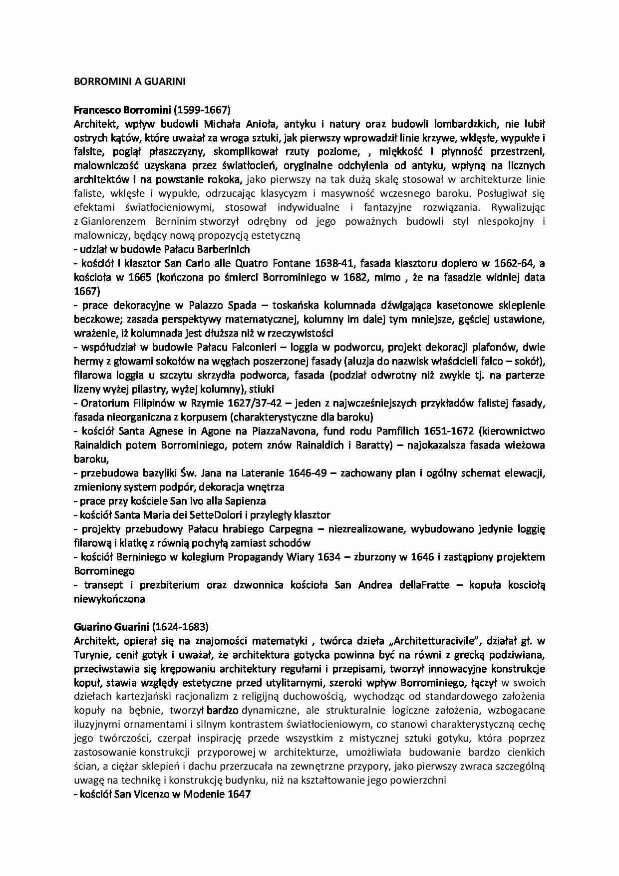  BORROMINI A GUARINI  - strona 1