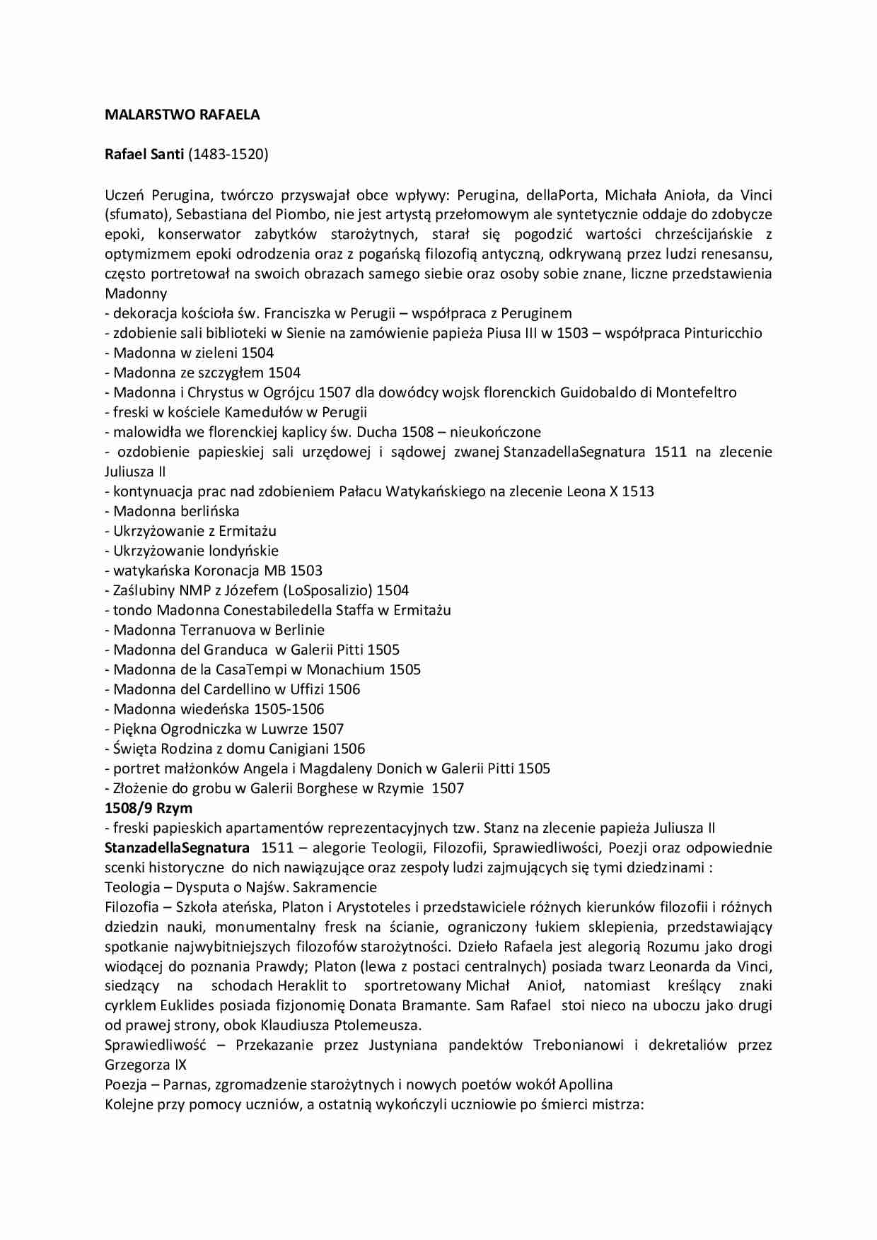 Nowożytność - Rafael Santi  - strona 1