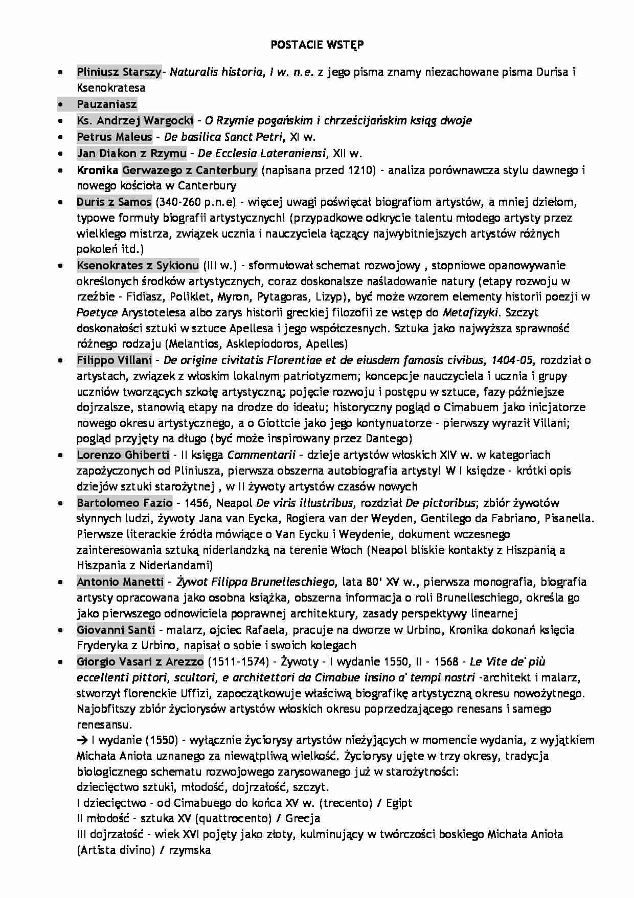 Wstęp do historii sztuki - postacie - strona 1