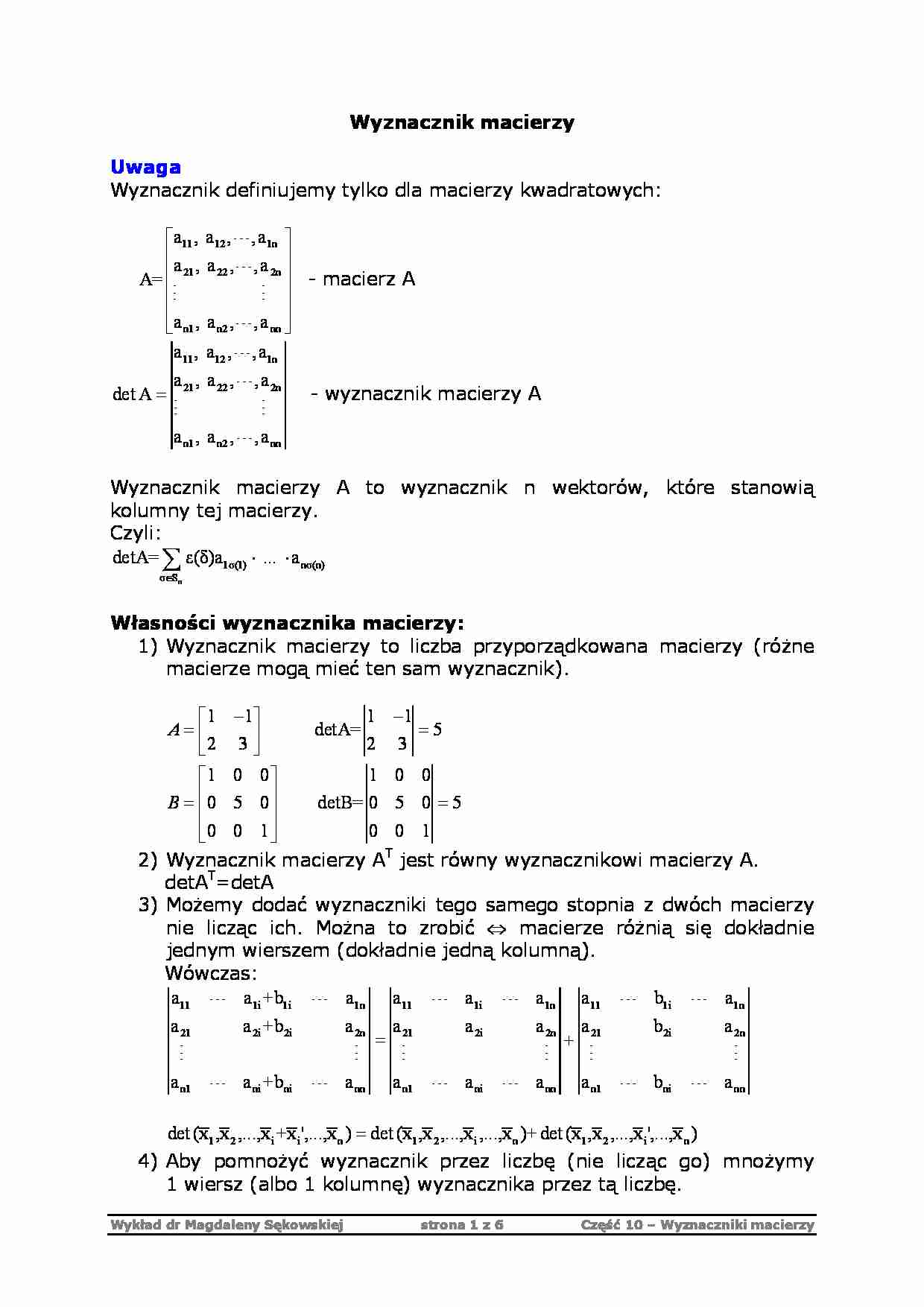 Wyznaczniki 1-2 - strona 1