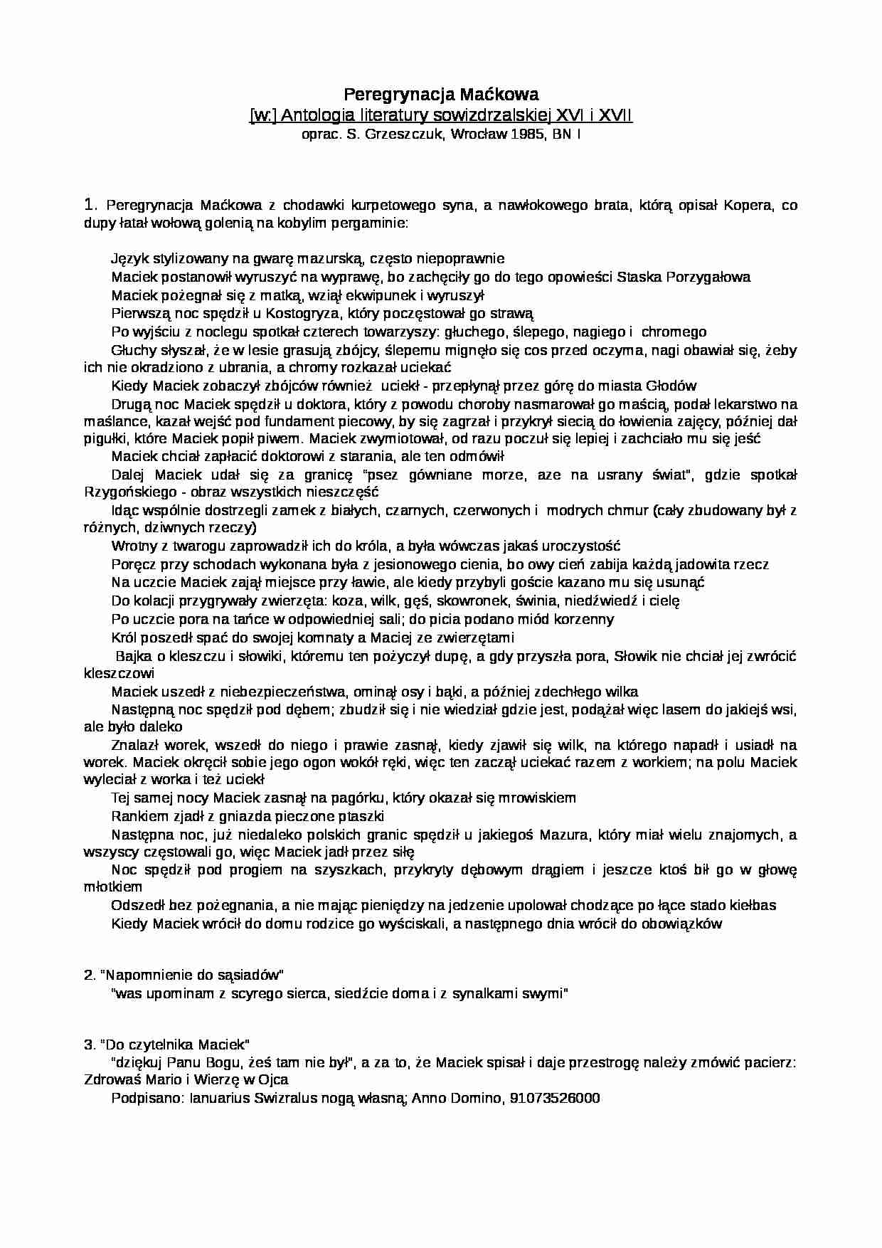 Peregrynacja Maćkowa - strona 1