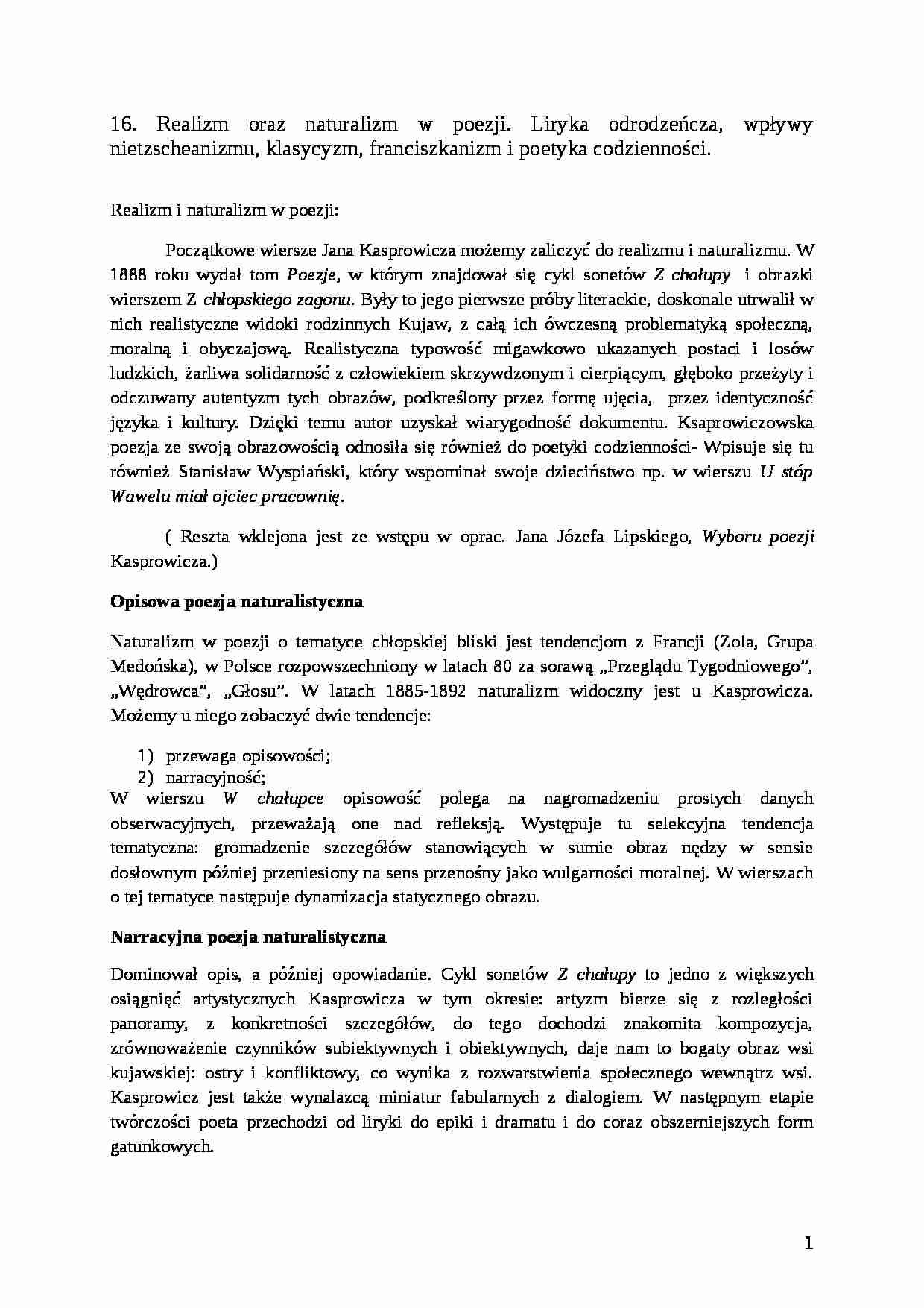 Realizm oraz naturalizm w poezji - strona 1