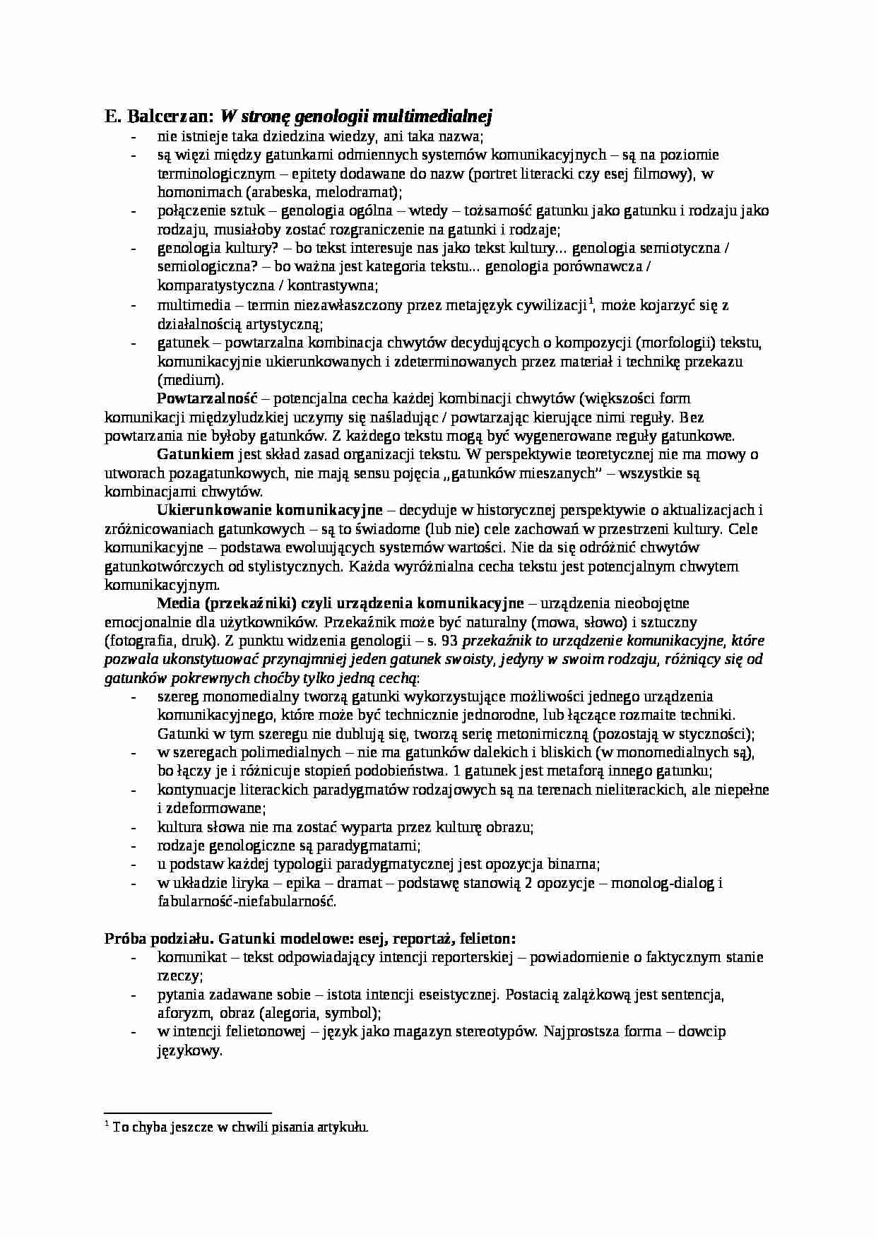 W stronę genologii multimedialnej - strona 1