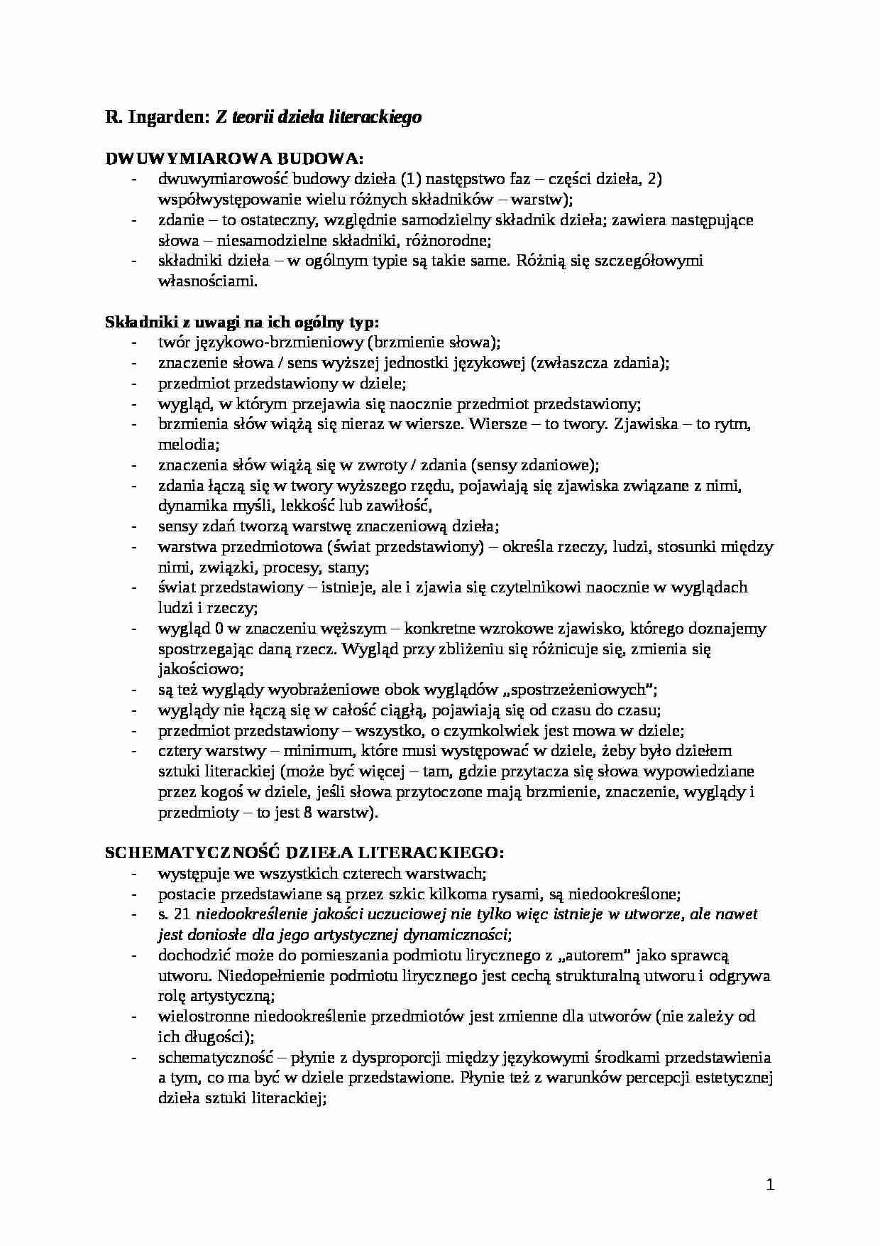 Z teorii dzieła literackiego - strona 1