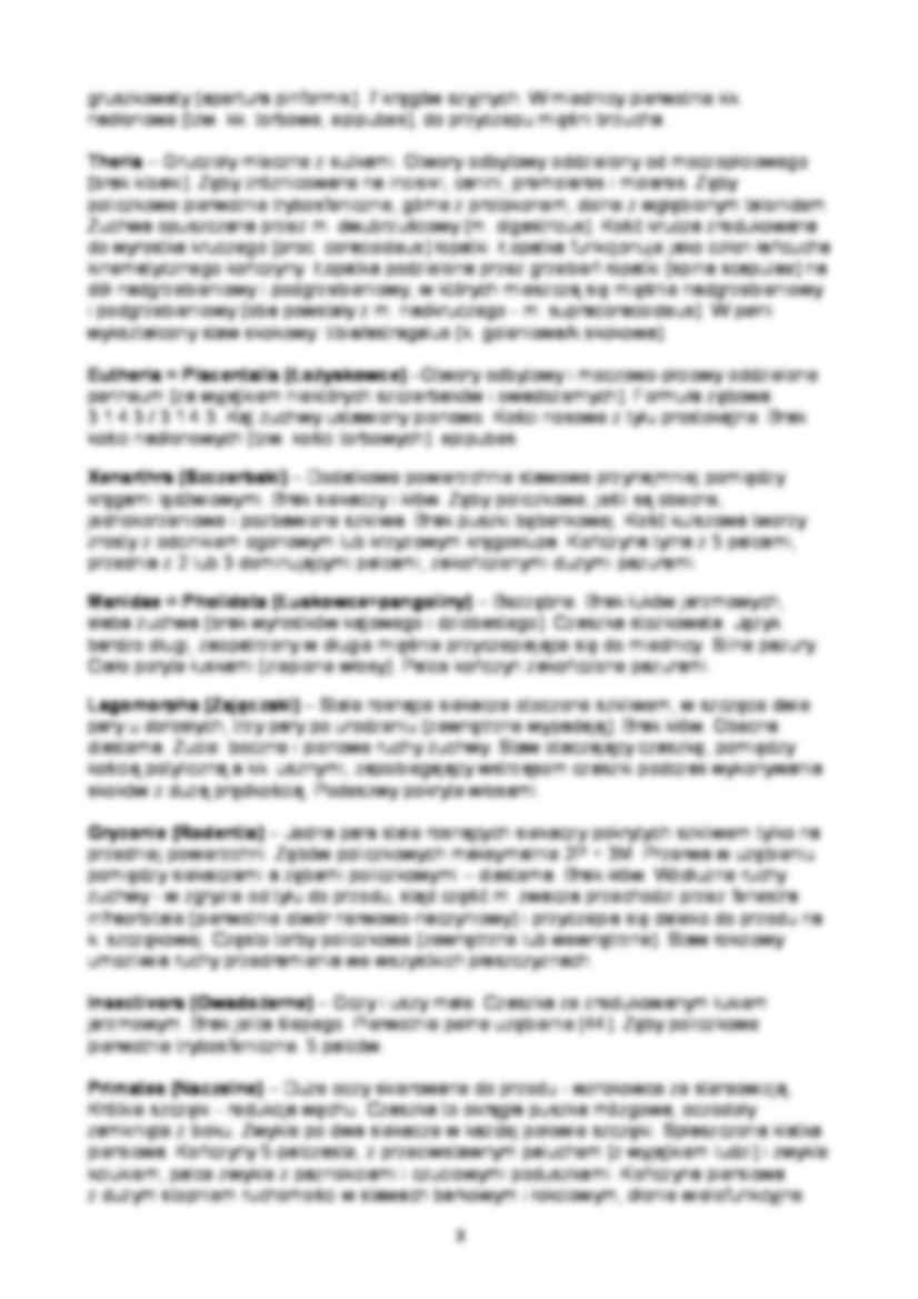 Zoologia kręgowców - ćwiczenie 8 - strona 3