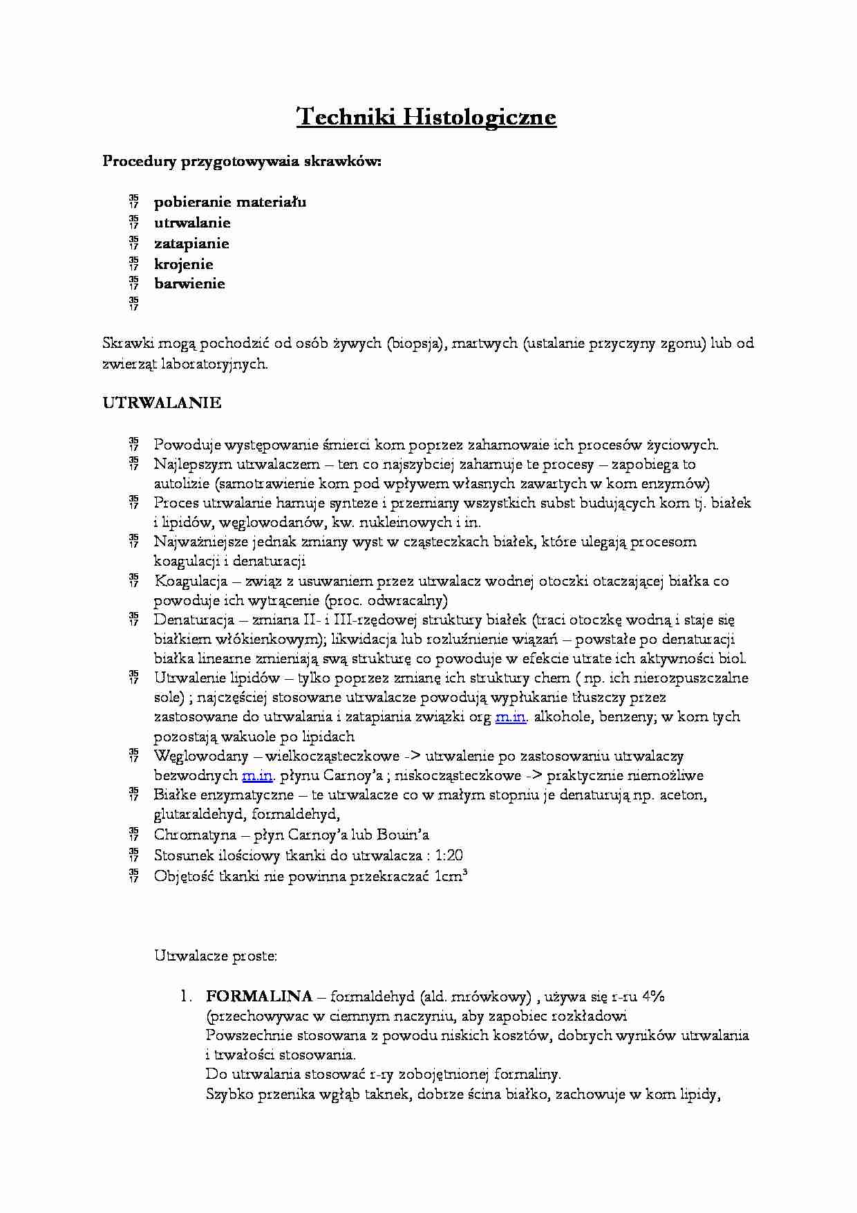 Techniki histologiczne - procedury - strona 1