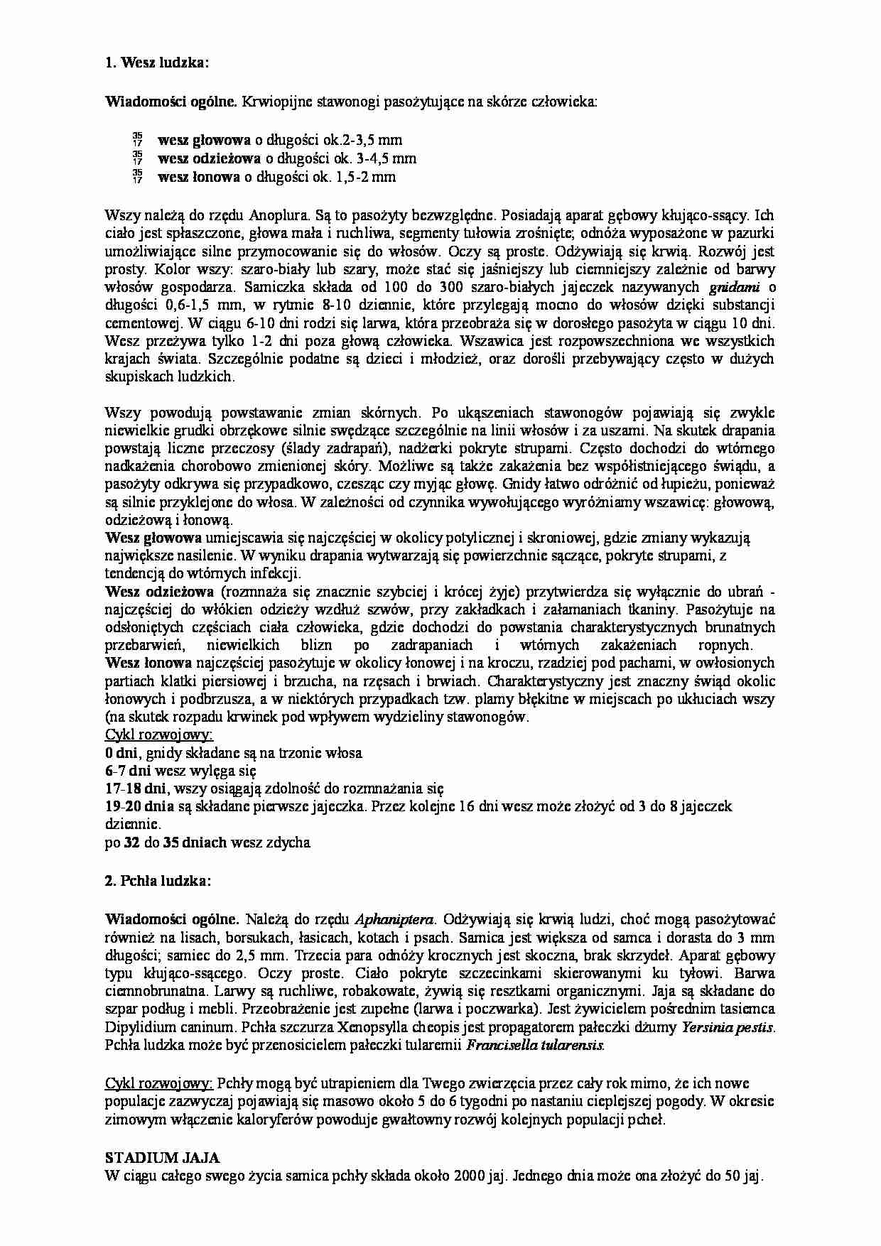 Wszy, Wszoły, Pchły - strona 1