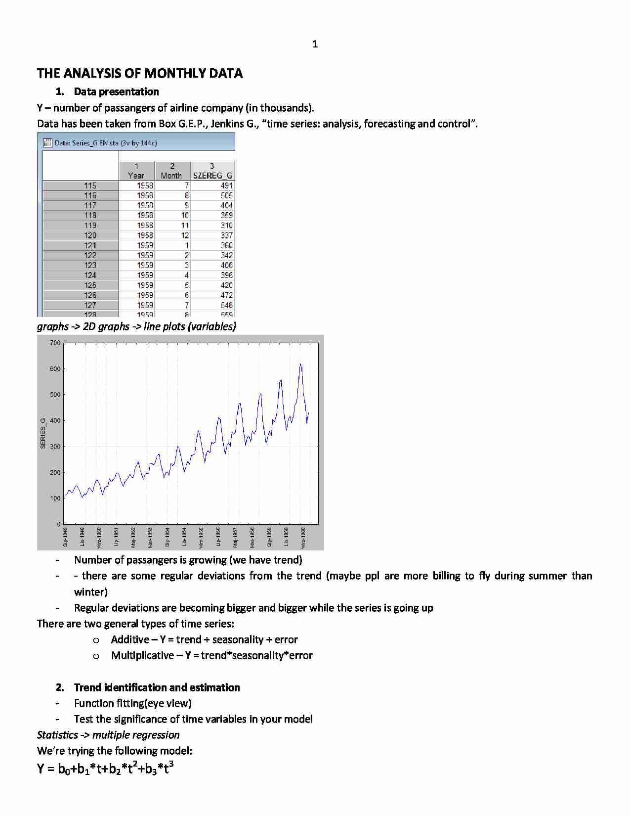 THE ANALYSIS OF MONTHLY DATA - strona 1