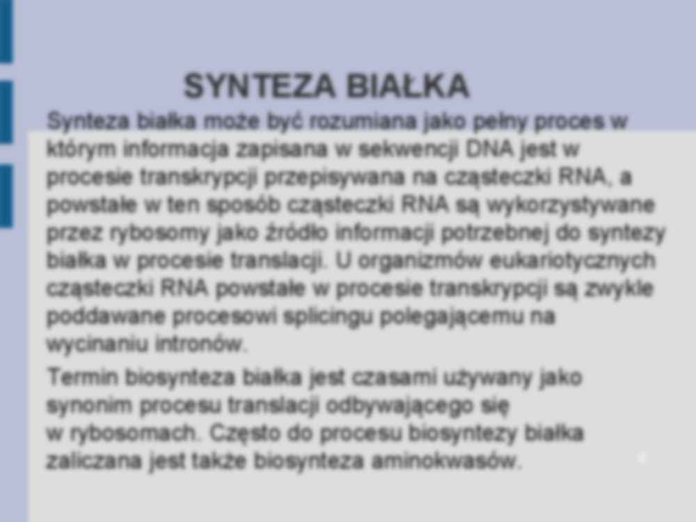 Proces syntezy białek - strona 2