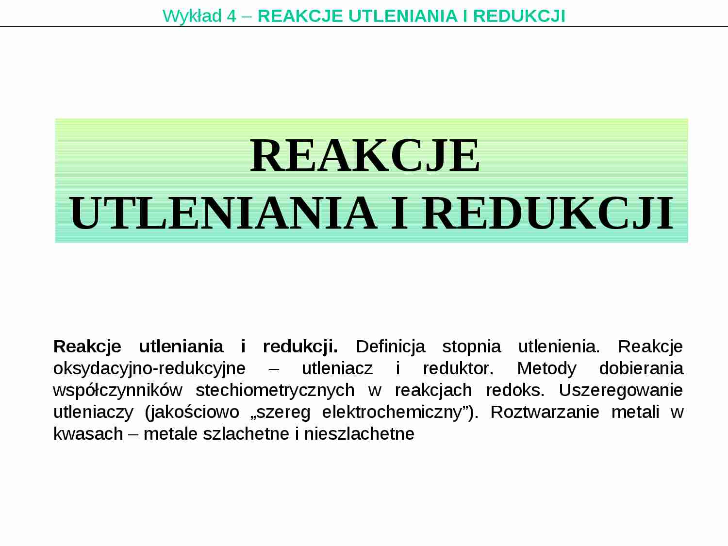 Reakcje utleniania i redukcji - strona 1
