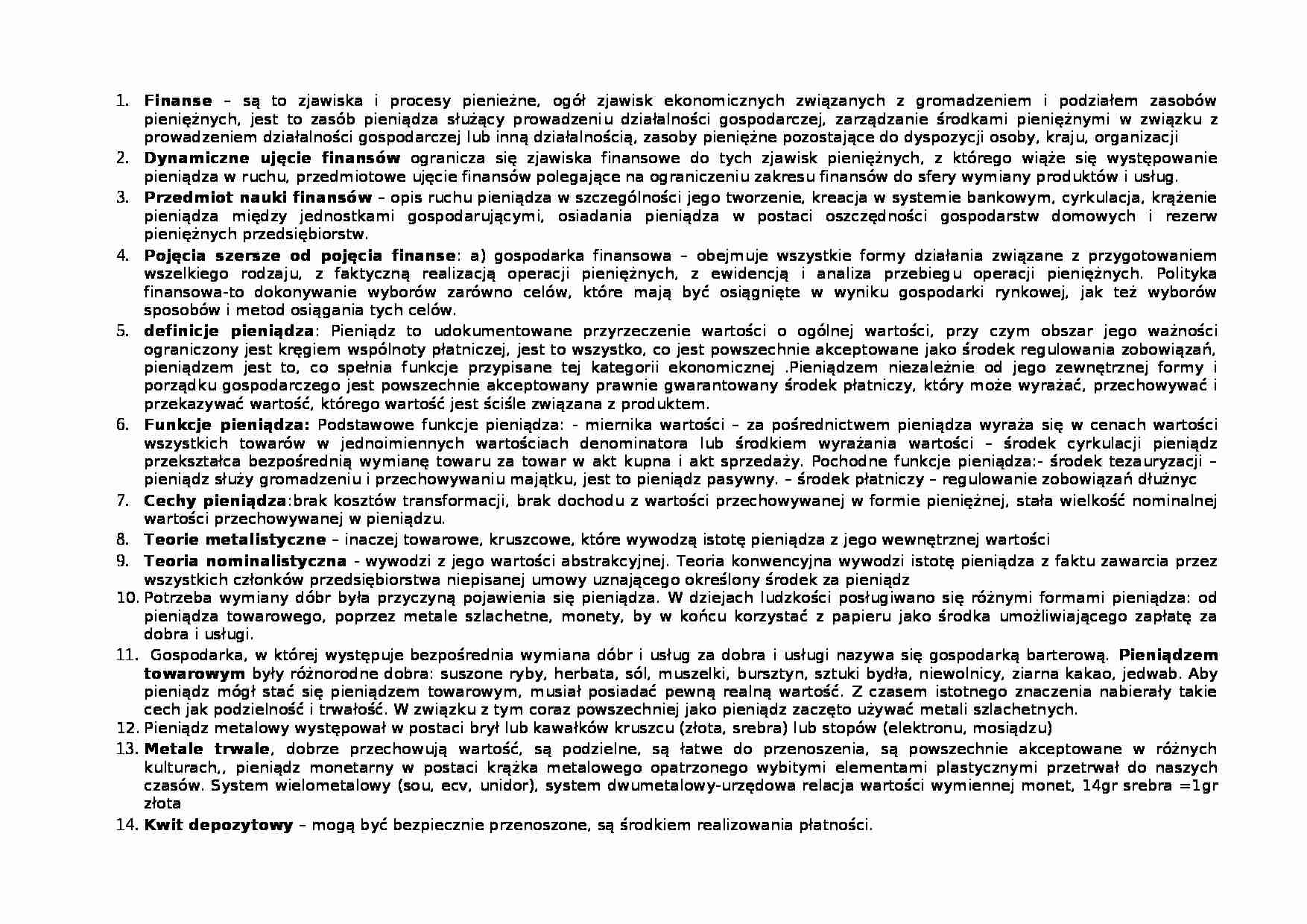 Finanse publiczne - definicje - strona 1