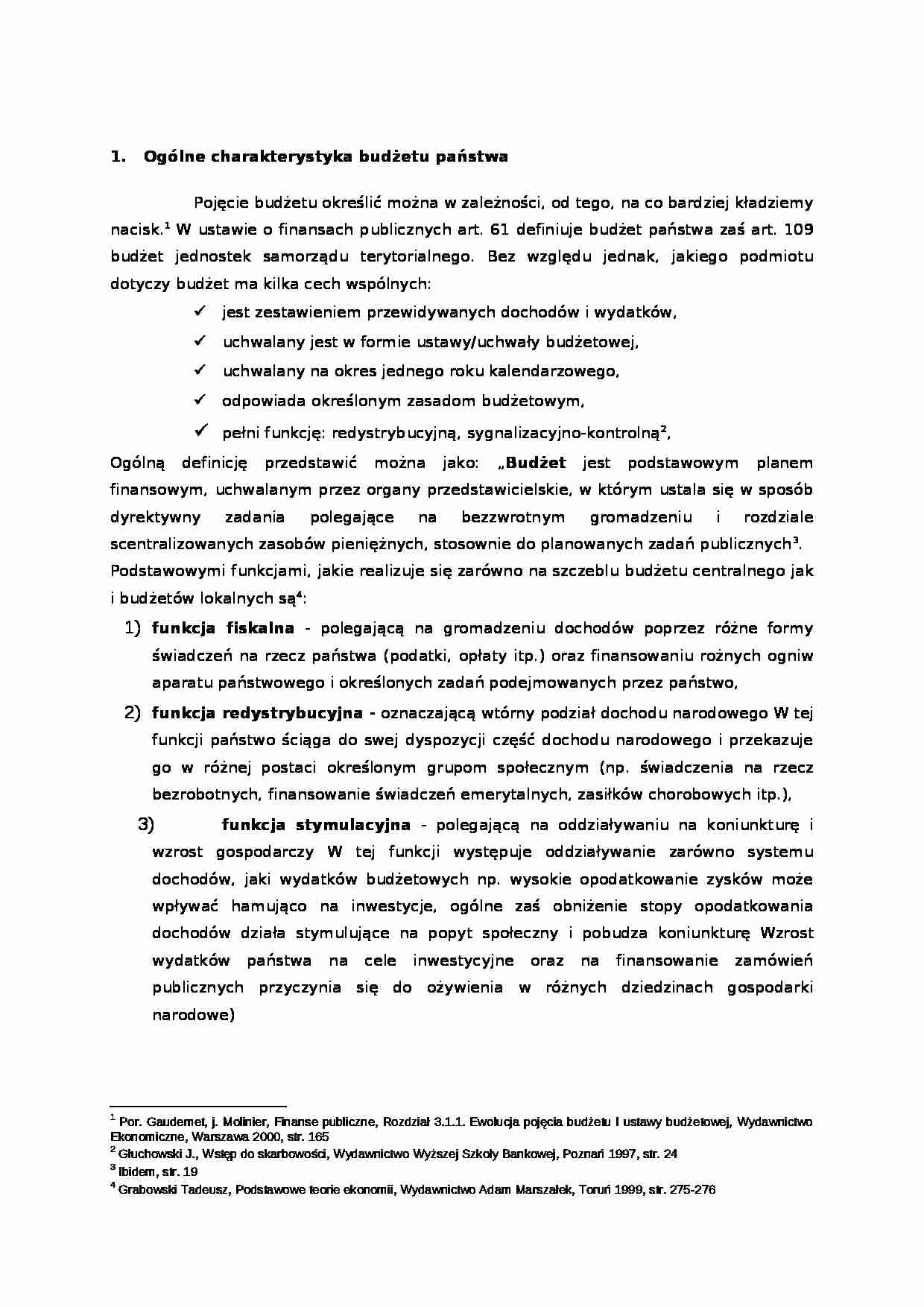 Ogólna charakterystyka budżetu państwa - strona 1