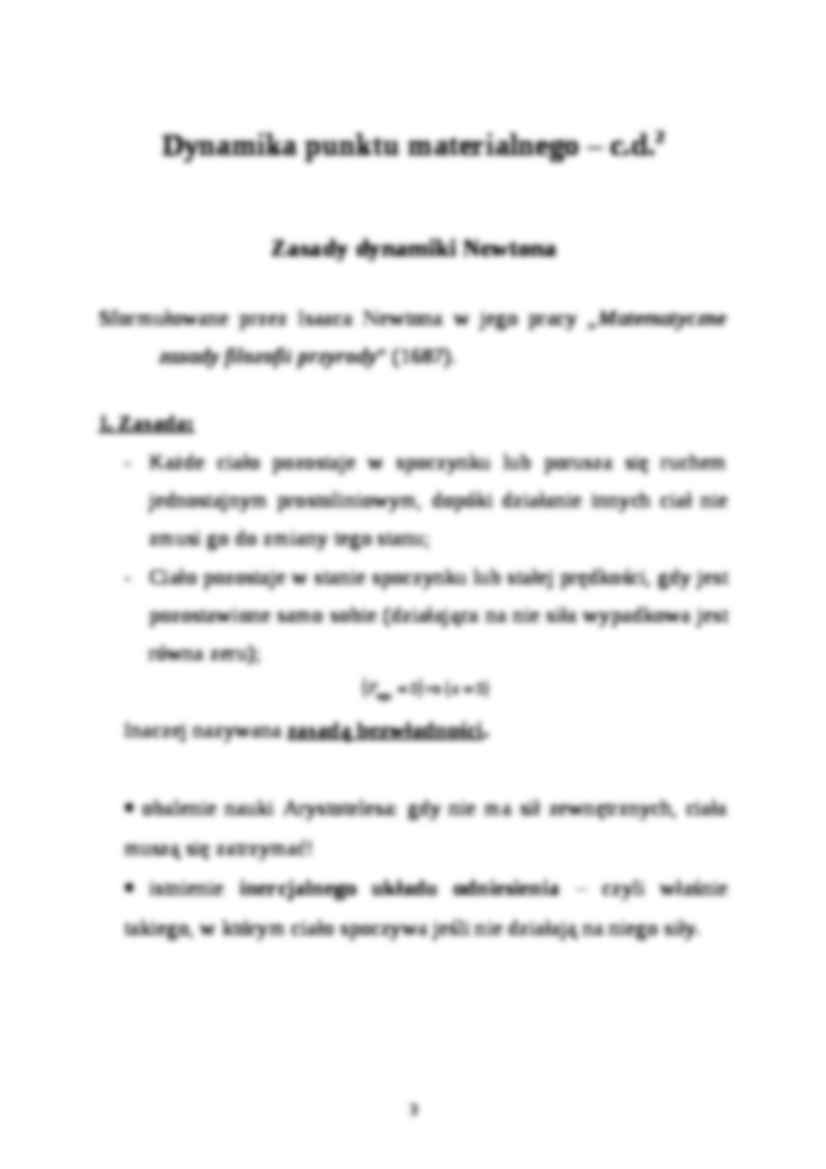 Dynamika punktu materialnego - Ruch postępowy - strona 3
