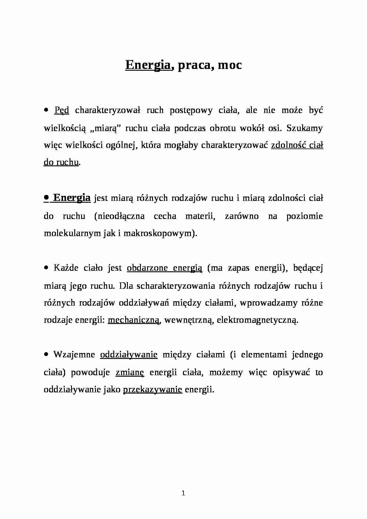 Energia, praca, moc - strona 1