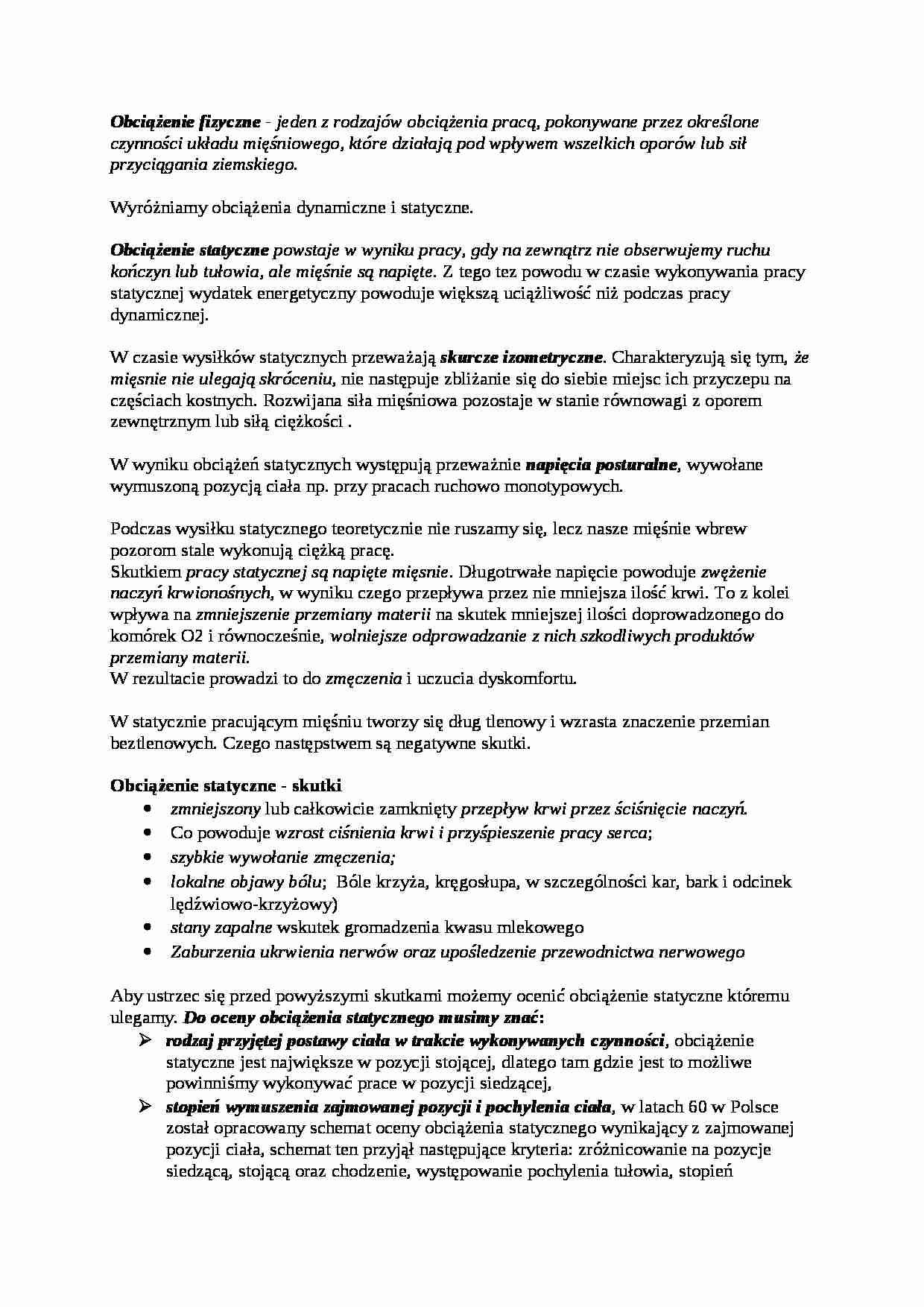 Statyczne i fizyczne obciążenie - strona 1