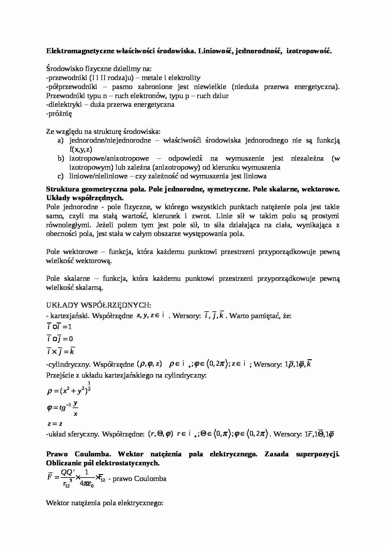 Elektromagnetyczne właściwości środowiska - strona 1
