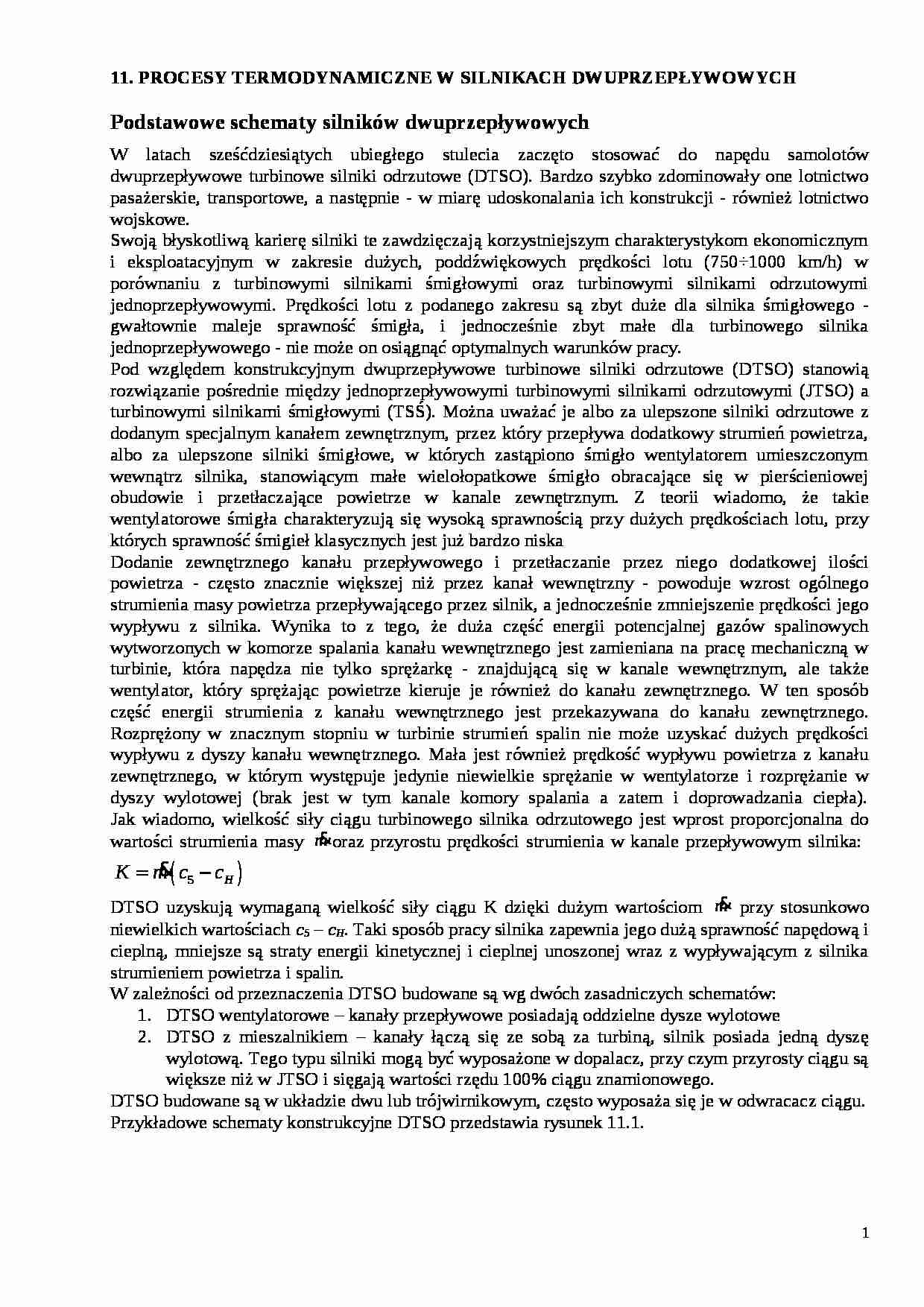 Procesy termodynamiczne w silnikach dwuprzepływowych - strona 1