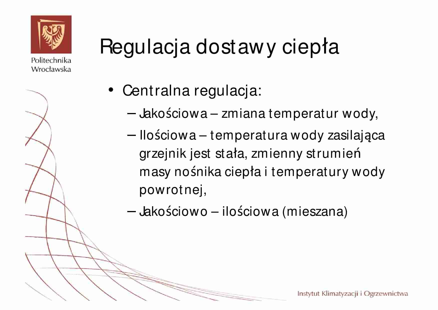 Regulacja dostawy ciepła - strona 1